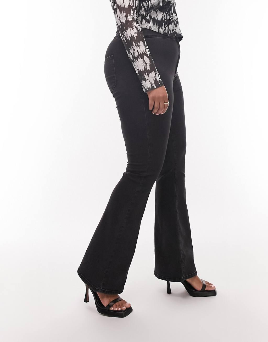 Topshop Curve Joni flare jeans Product Image