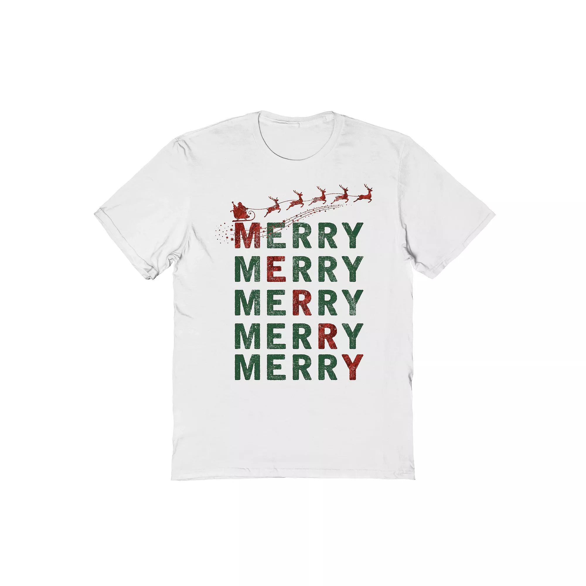Men's Merry Stack Graphic Tee, Women's, Size: Medium, White Product Image