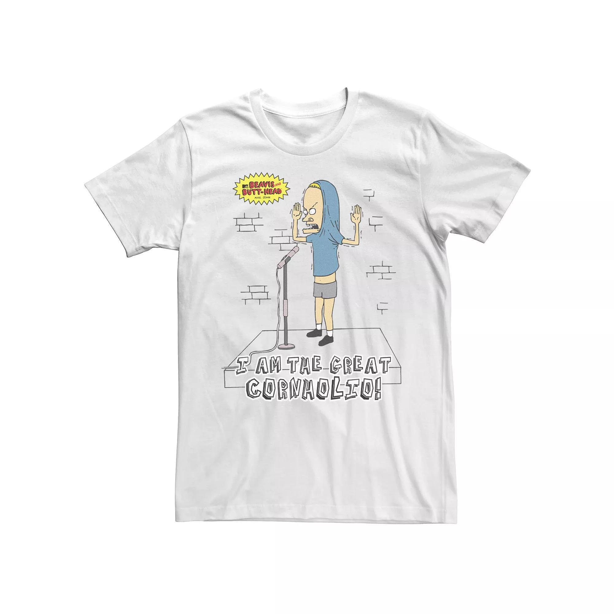 Men's Beavis And Butthead The Great Cornholio Short Sleeve Tee, Size: Small, White Product Image