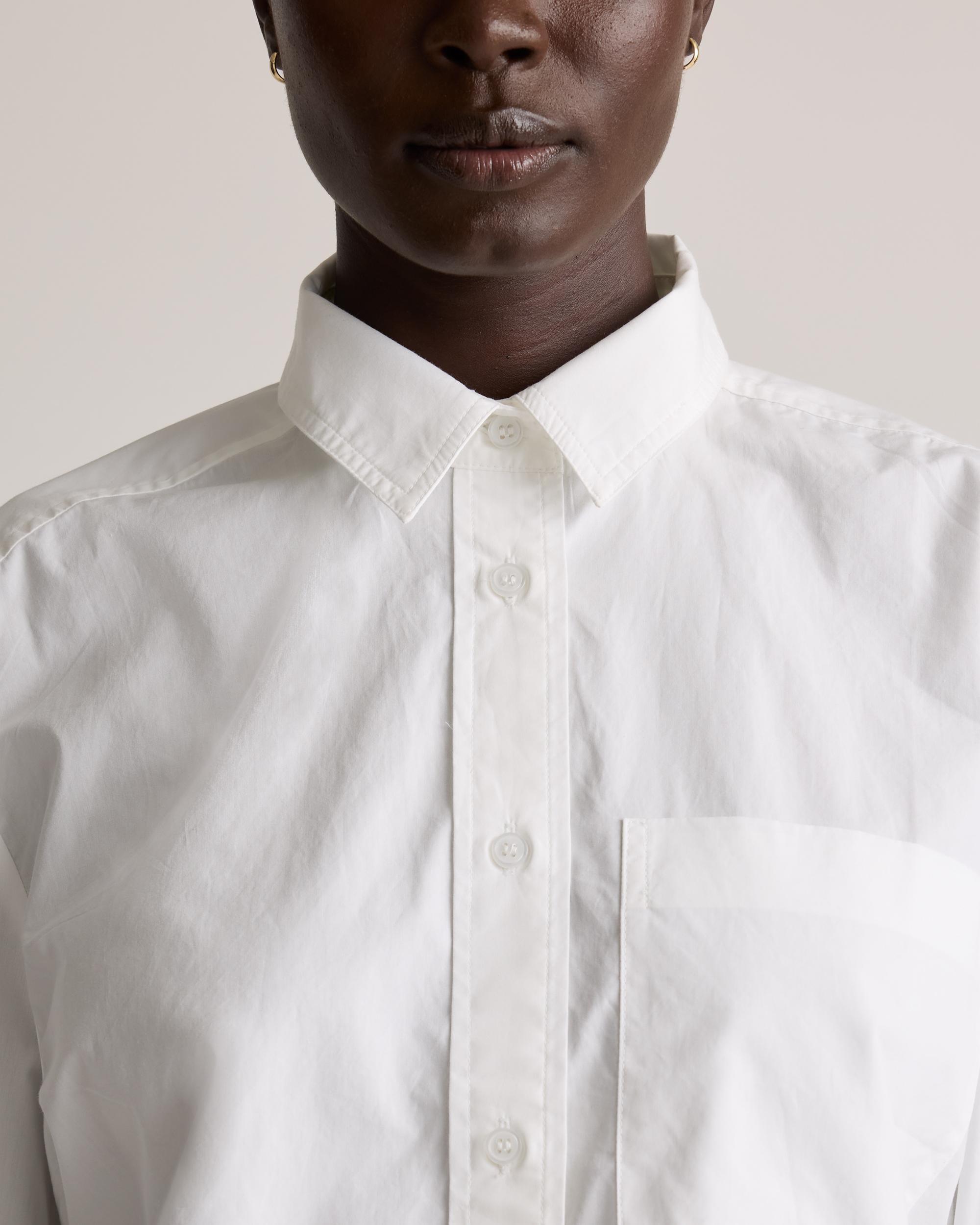 Quince | Women's Poplin Cropped Long Sleeve Shirt Size XS, Organic Cotton Product Image