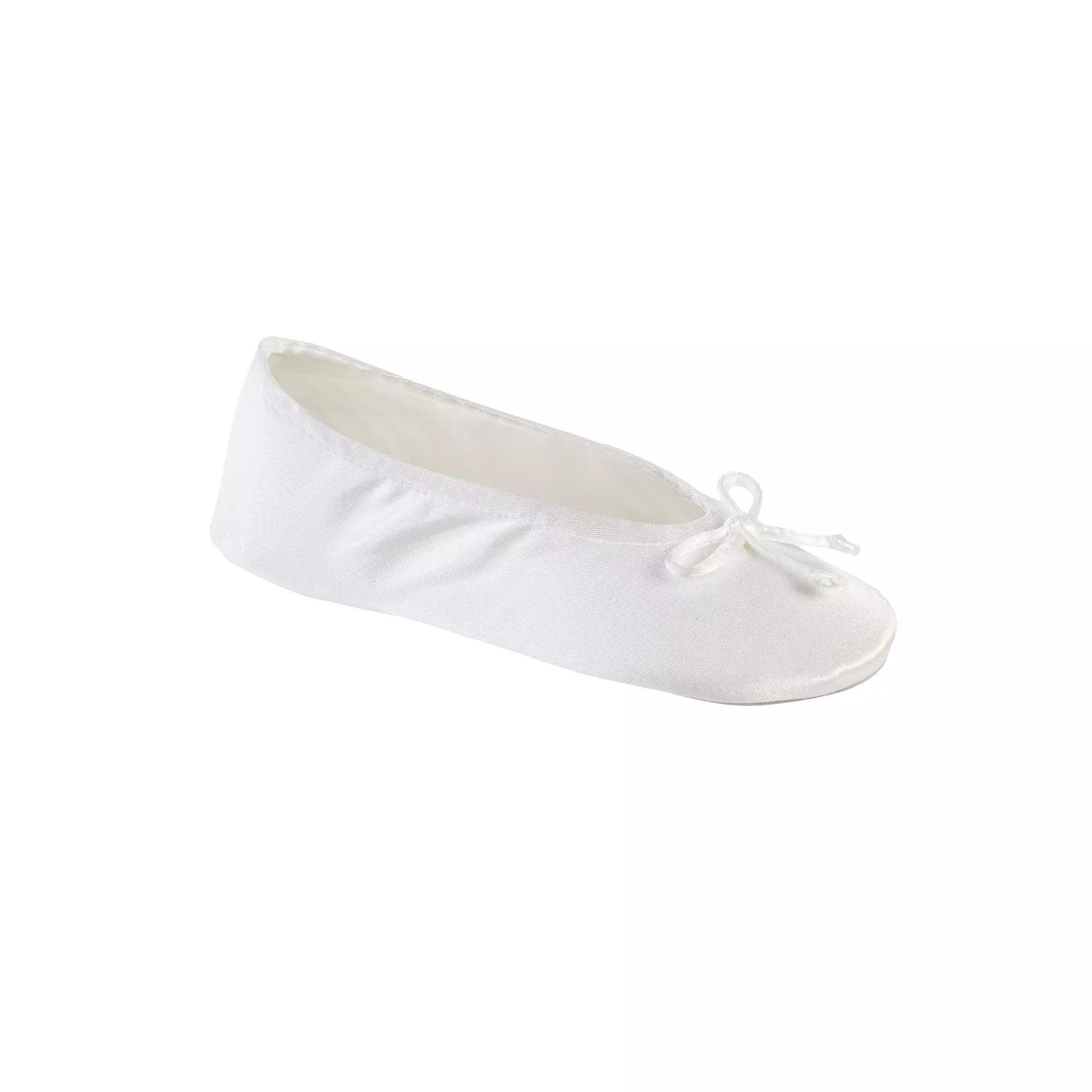 isotoner Satin Womens Ballerina Slippers Evening Brown Product Image