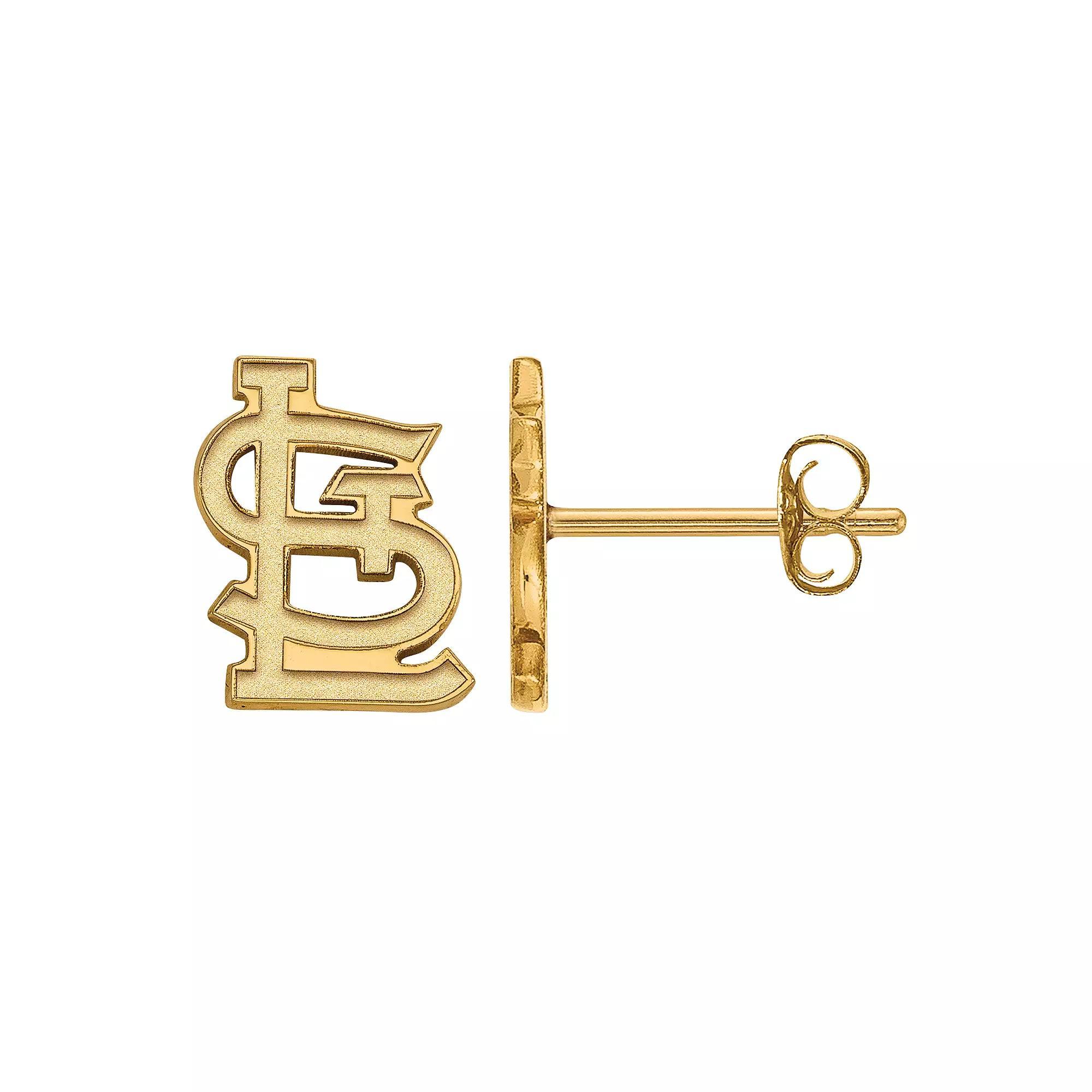 LogoArt Sterling Silver St. Louis Cardinals Extra-Small Post Earrings, Women's, Size: 9MM, Gold Tone Product Image