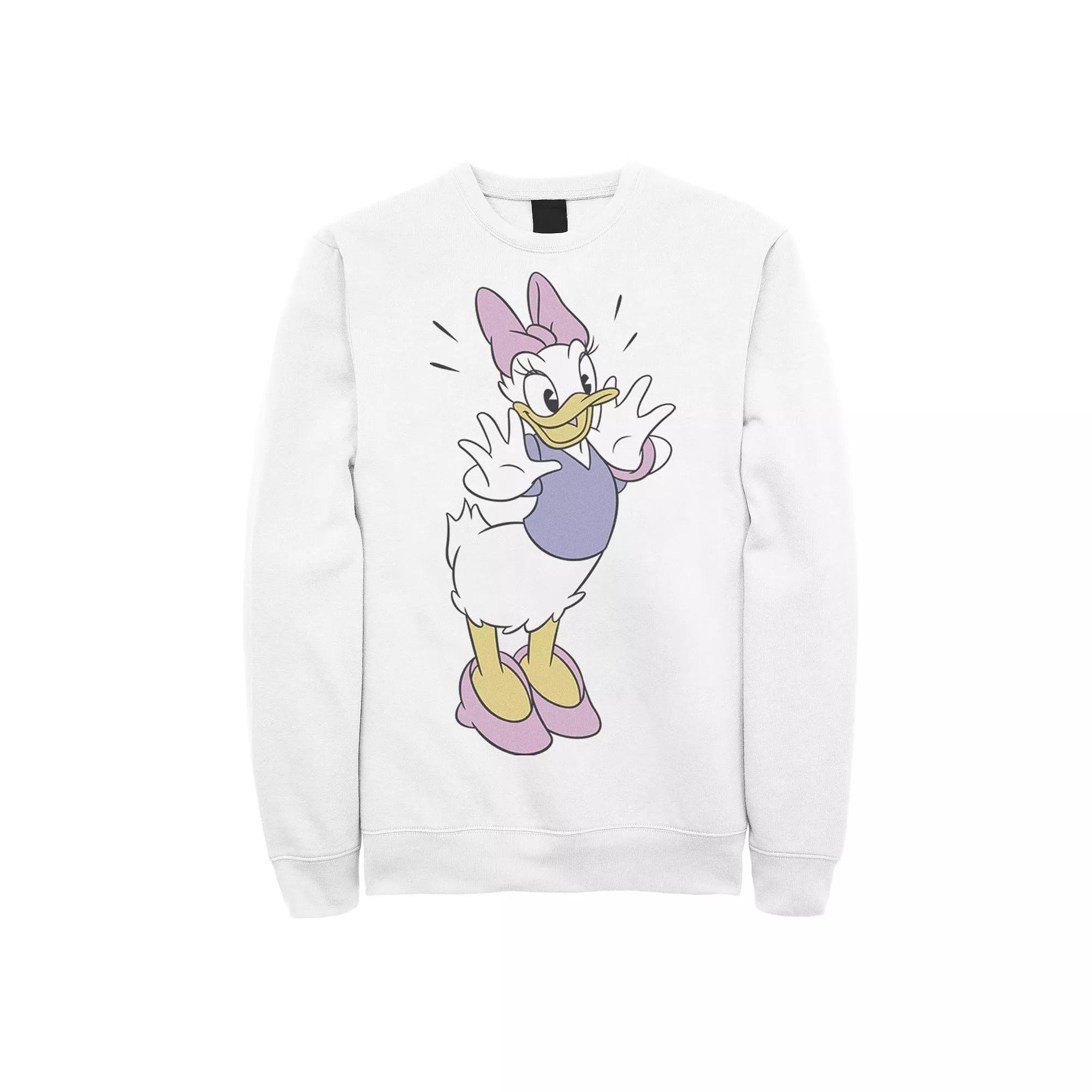 Disney's Daisy Duck Ecstatic Pose Portrait Men's Sweatshirt, Size: Small, White Product Image