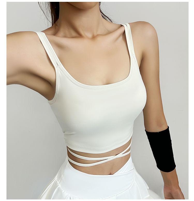 Tie Waist Plain Sports Camisole Top Product Image