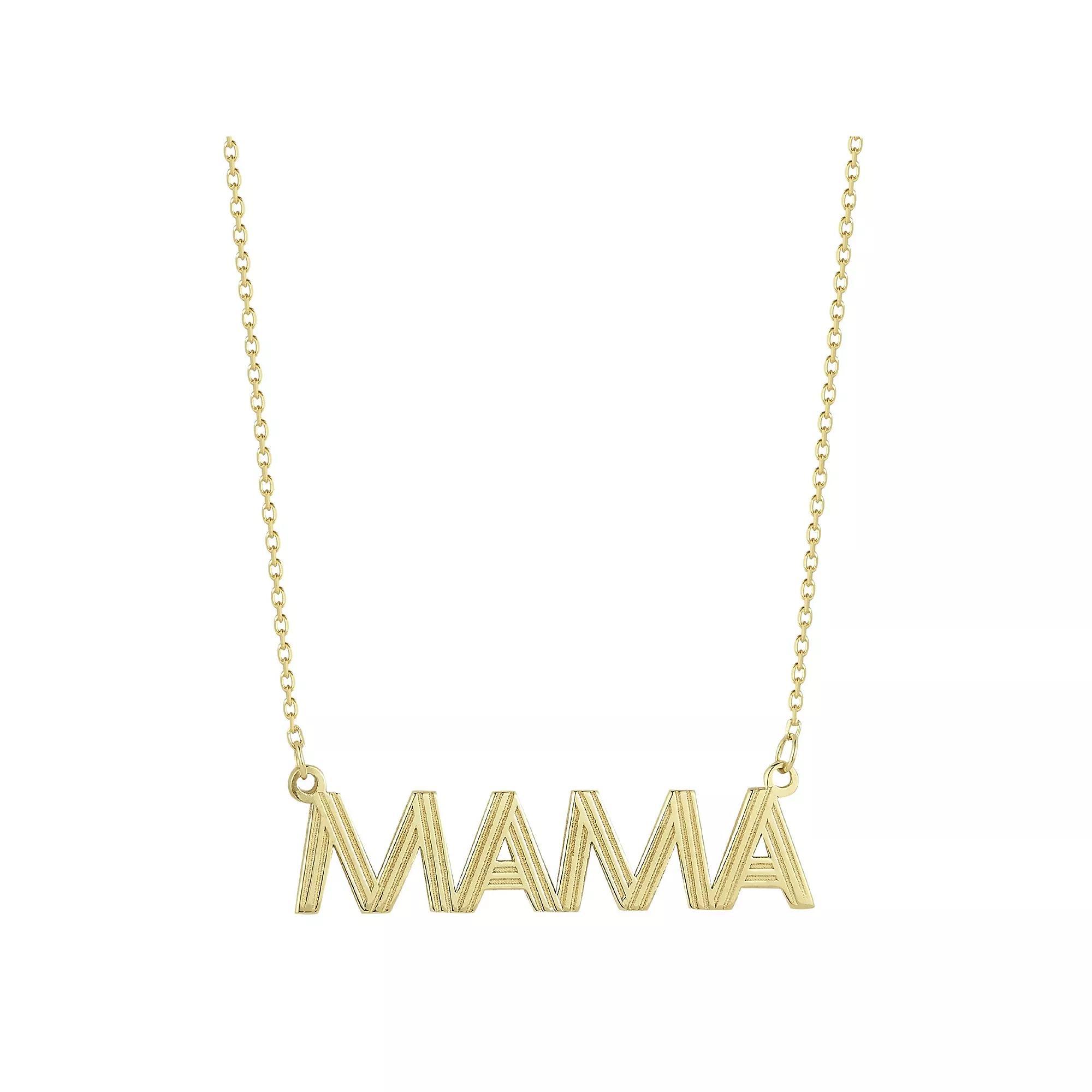 LUMINOR GOLD 14k Gold Vintage "MAMA" Pendant Necklace, Women's, Size: 18", Yellow Product Image