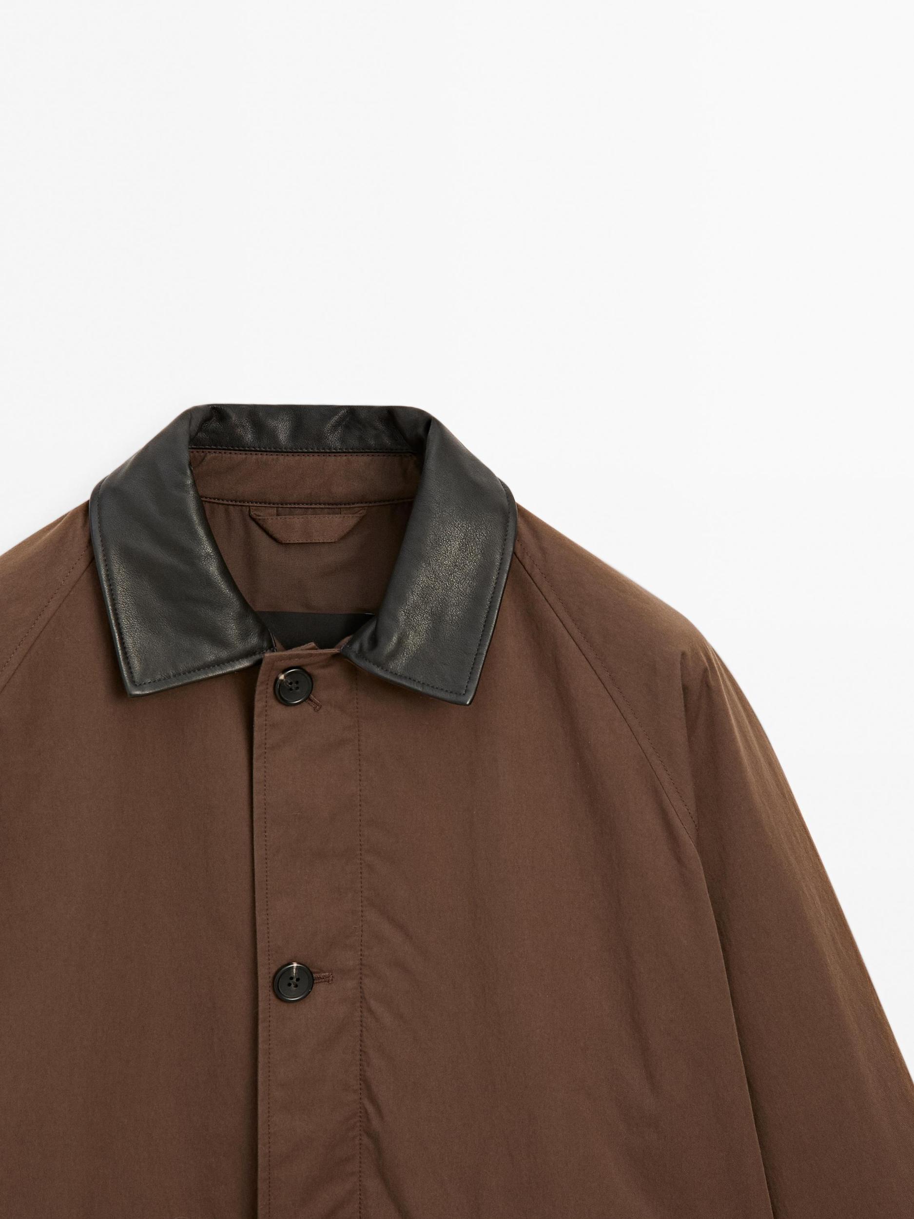 Short parka with collar detail Product Image