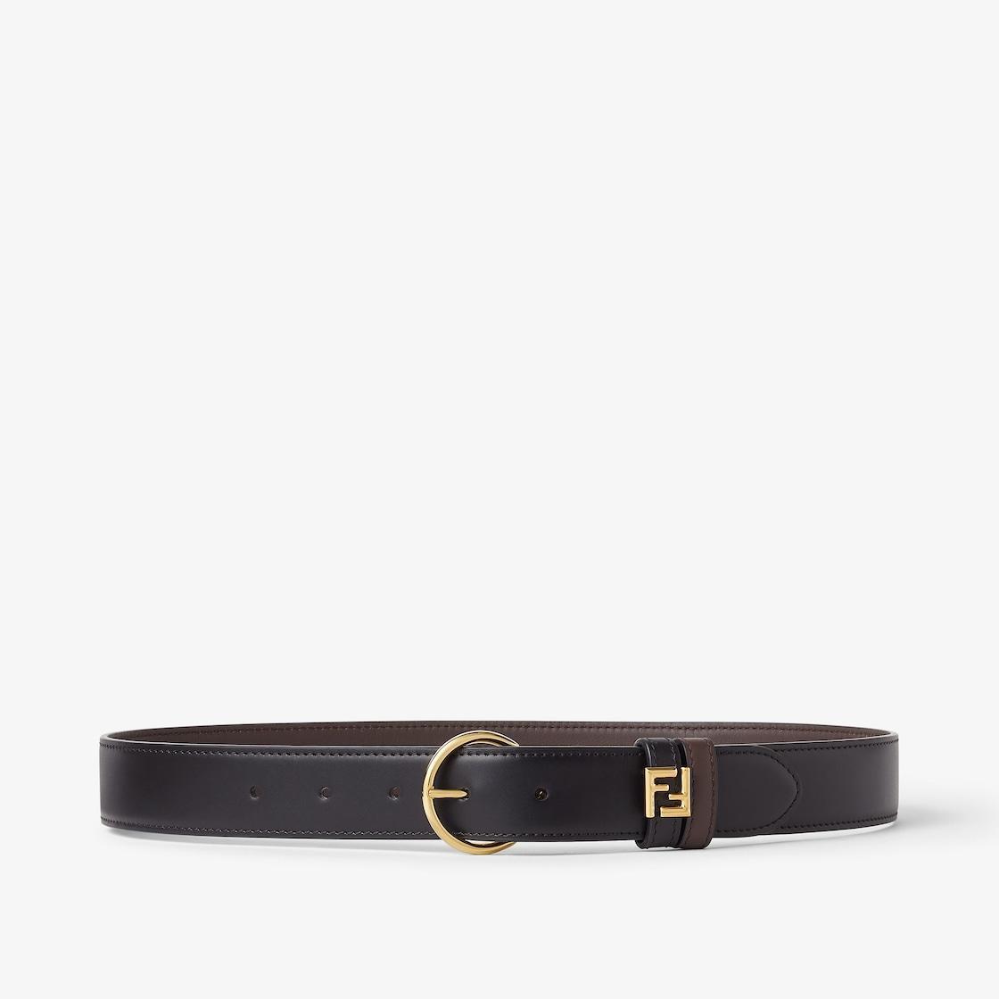 FF BeltBlack and brown leather reversible belt Product Image