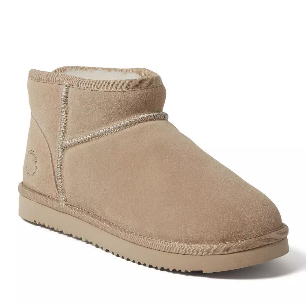 Fireside by Dearfoams Riverland Women's Shearling Micro Ankle Boot Slippers, Size: 6, Brown Product Image
