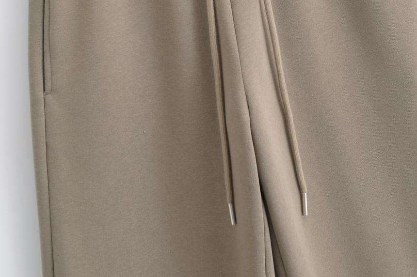 High Rise Plain Loose-Fit Wide-Leg Sweatpants Product Image