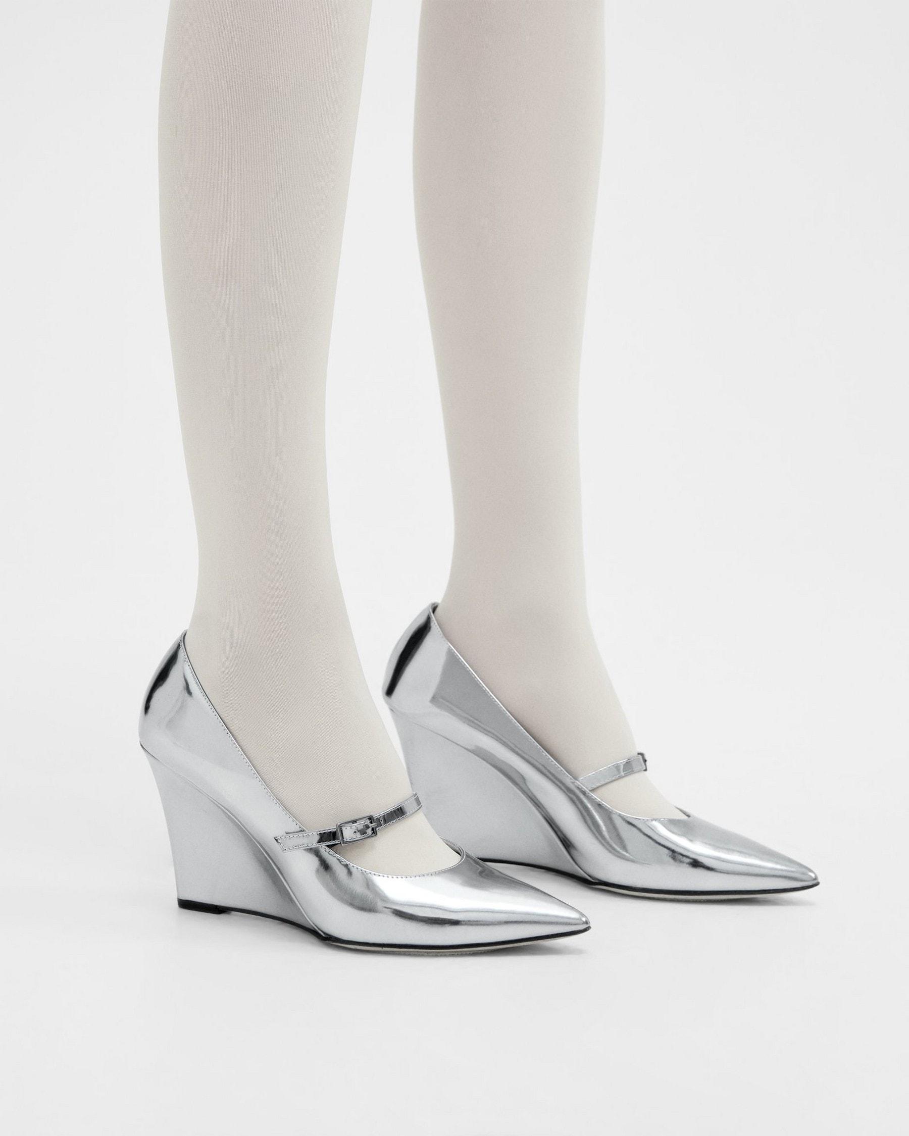 Mary Jane Wedge in Metallic Leather Product Image