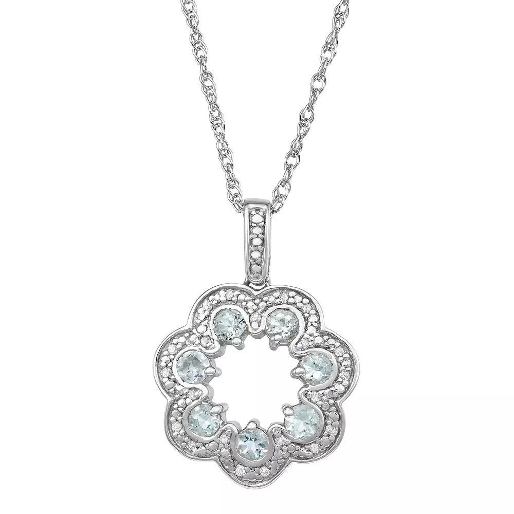 Jewelexcess Sterling Silver Gemstone & Diamond Accents Pendant Necklace, Women's, Size: 18" Product Image