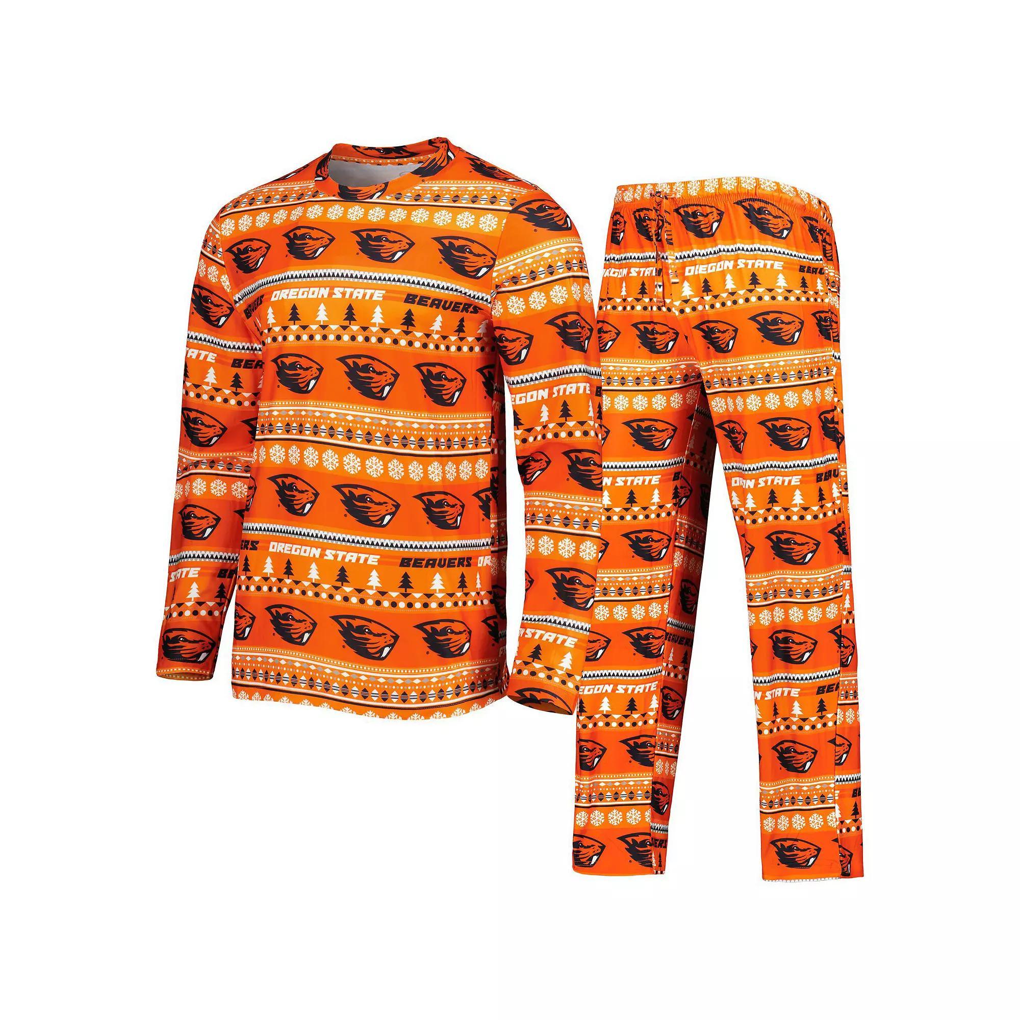 Men's Concepts Sport Orange Oregon State Beavers Swivel Long Sleeve T-Shirt & Pants Sleep Set, Size: 2XL Product Image