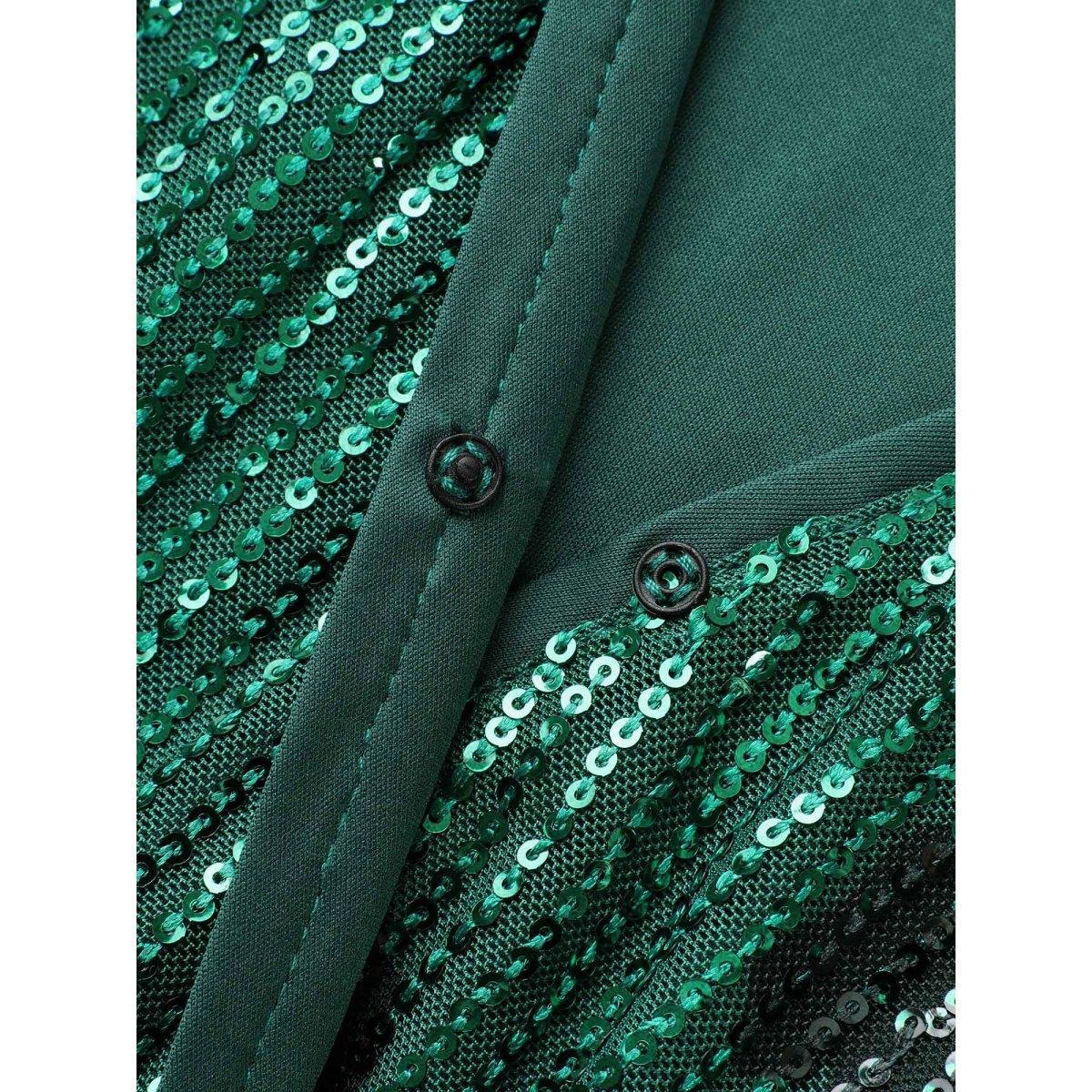 Plus Size Sequin Floral Lantern Sleeve Midi Dress Truegreen Women Cocktail Texture Party Curvy Bloomchic 18-20/2X Product Image
