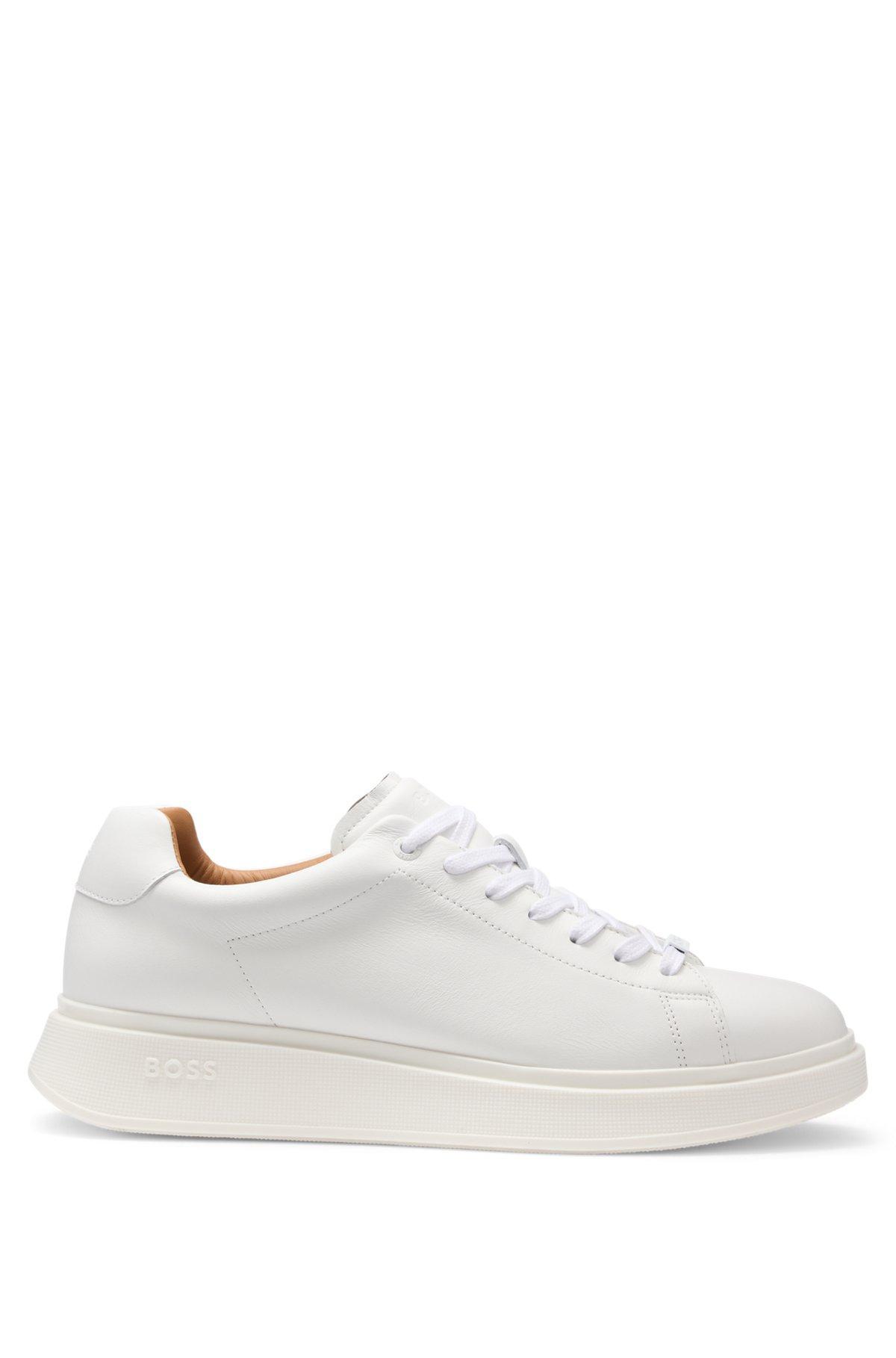Leather trainers with rubber outsole Product Image