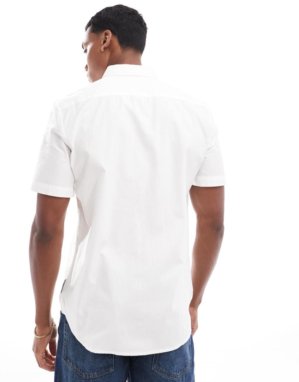 French Connection short sleeve oxford shirt in white Product Image