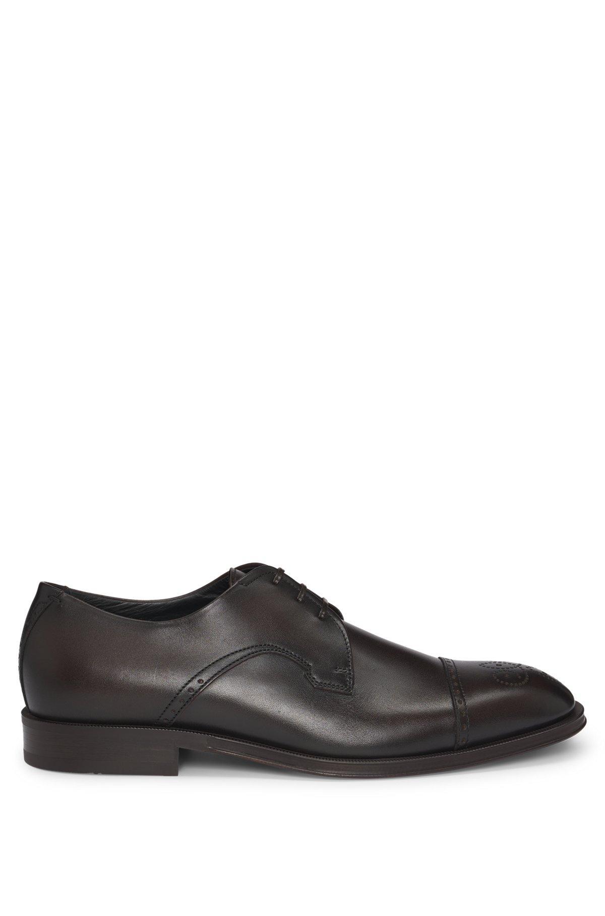 Italian-leather Derby shoes with cap toe Product Image