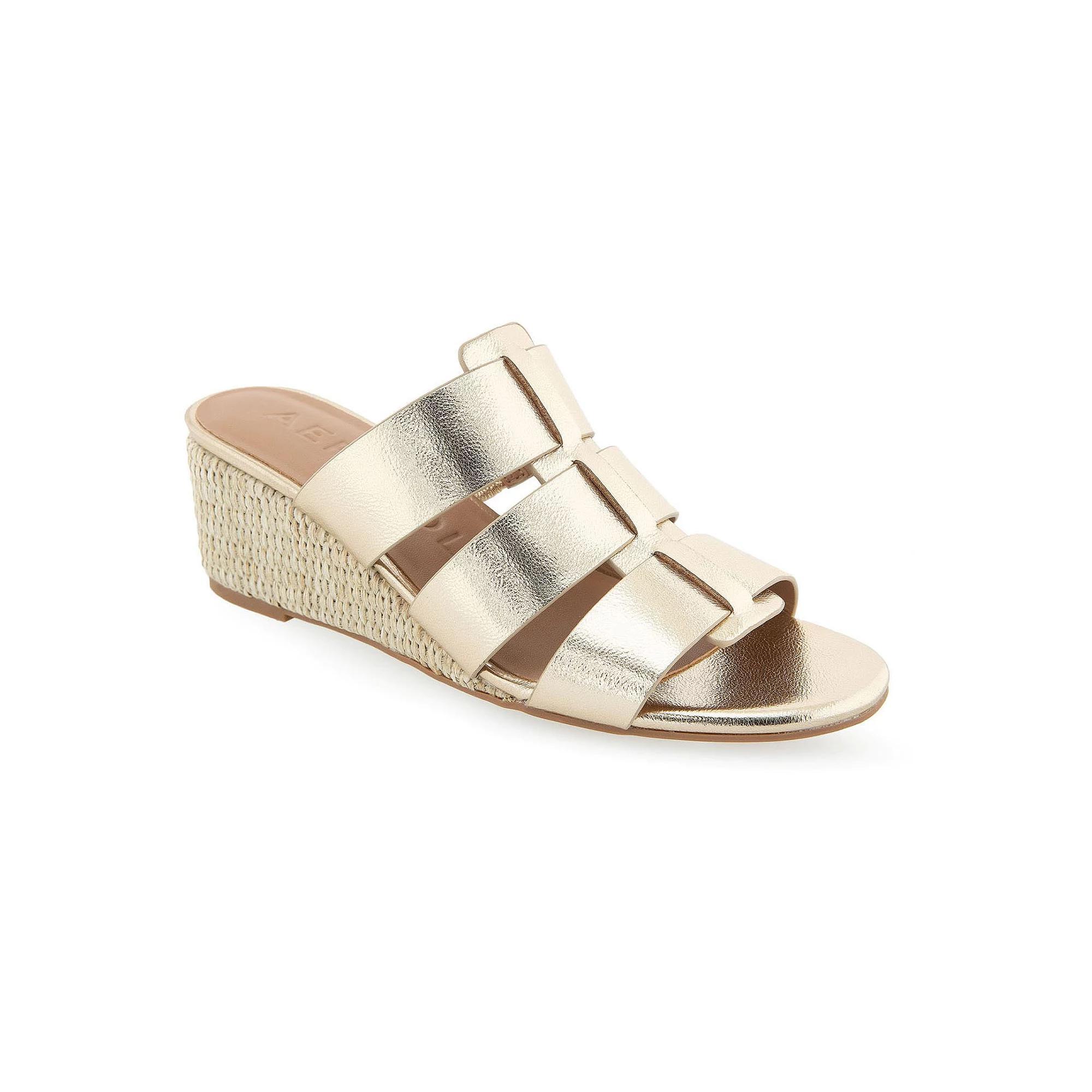 Aerosoles Wilma Women's Wedge Dress Sandals, Size: 9.5, Soft Gold Pu Product Image