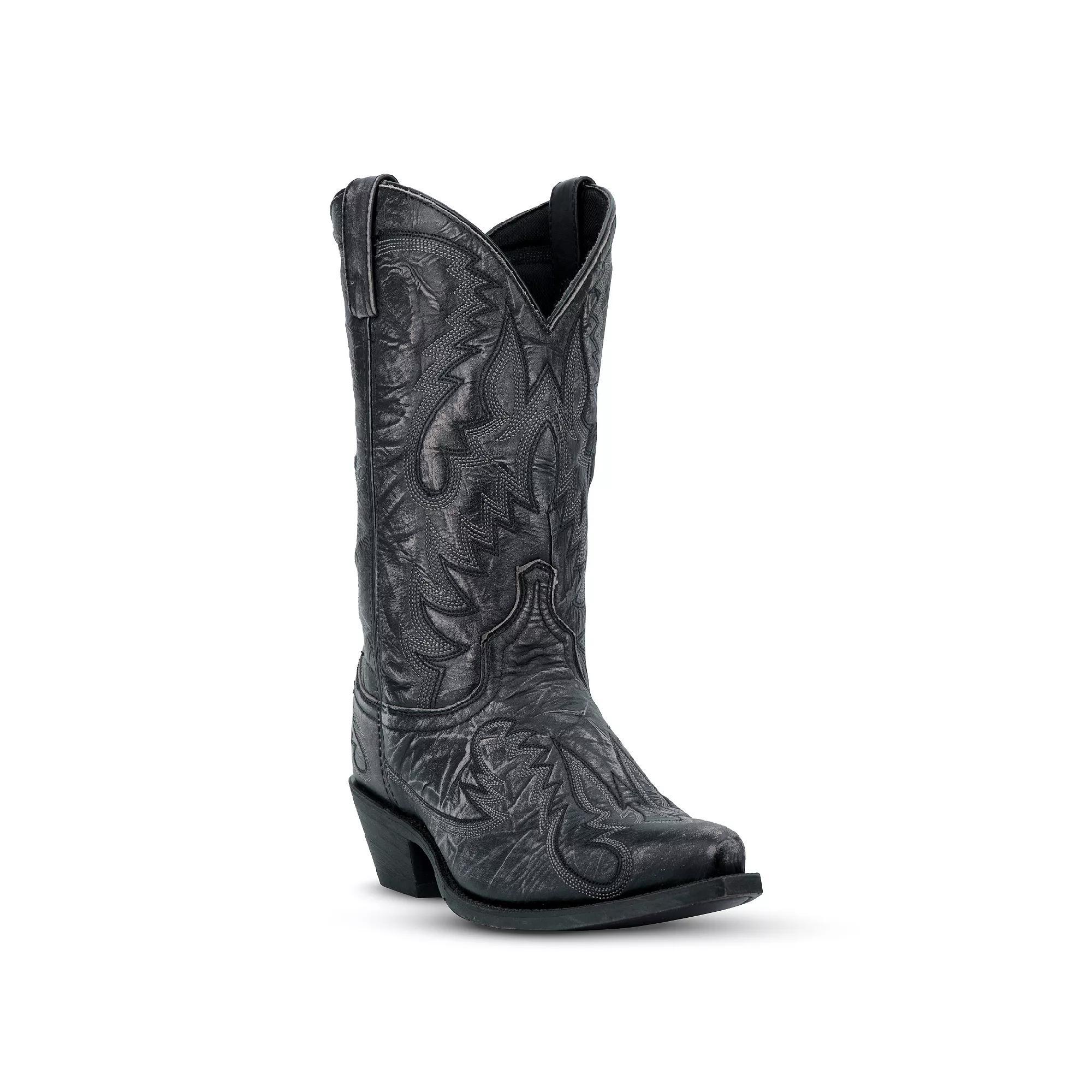 Laredo Garrett Men's Cowboy Boots, Size: 12 Wide, Black Distressed Product Image