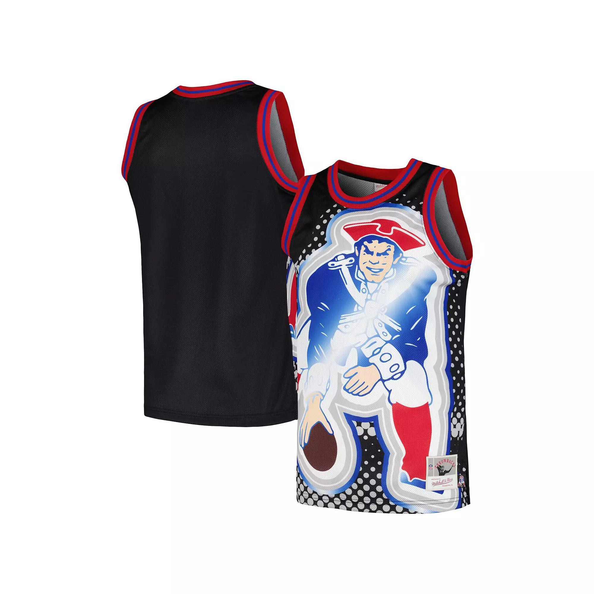 Men's Mitchell & Ness Black New England Patriots Big Face 7.0 Fashion Tank Top, Size: 3XL Product Image