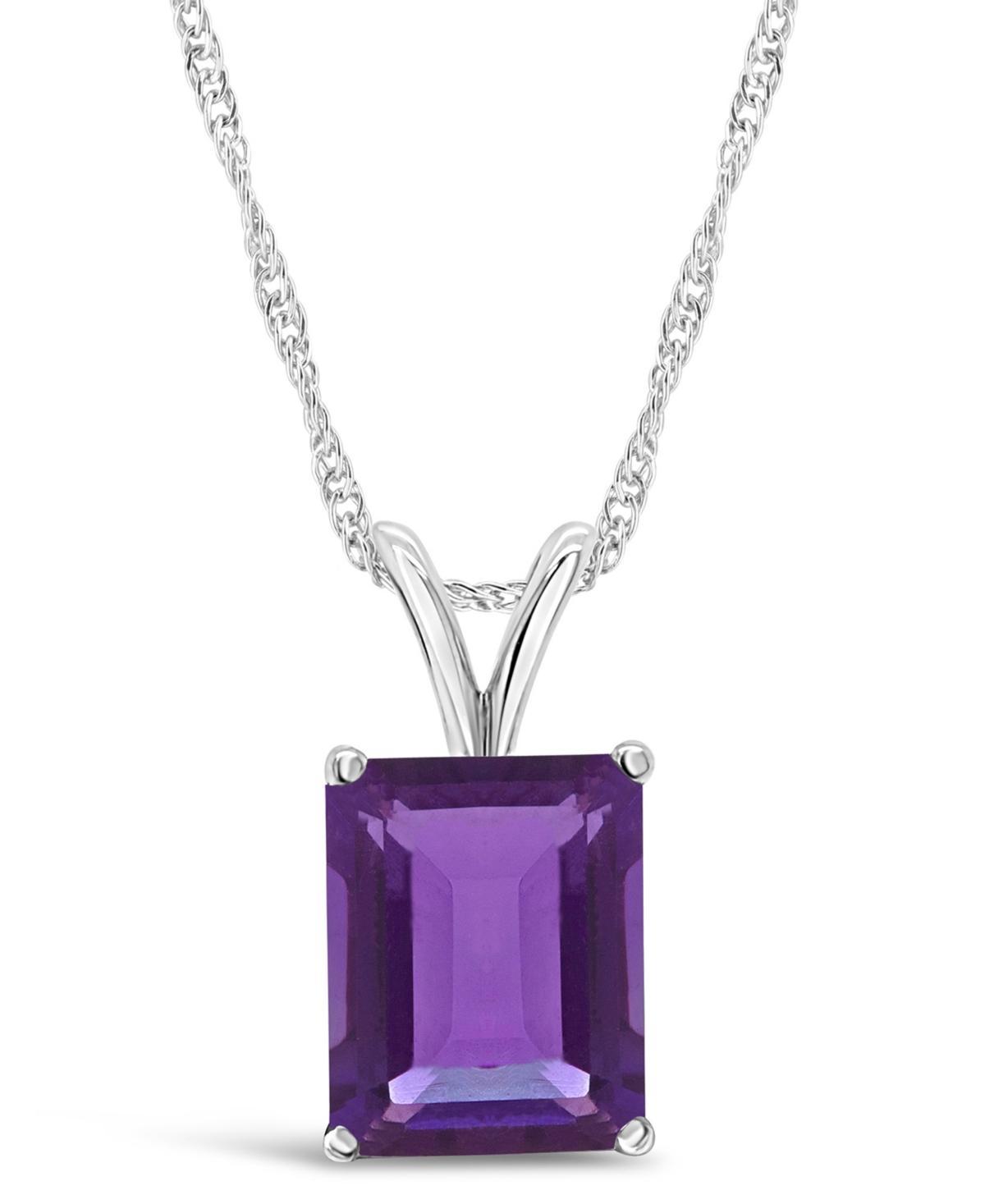Alyson Layne 14k Gold Emerald Cut Amethyst Pendant Necklace, Women's, Size: 18" Product Image
