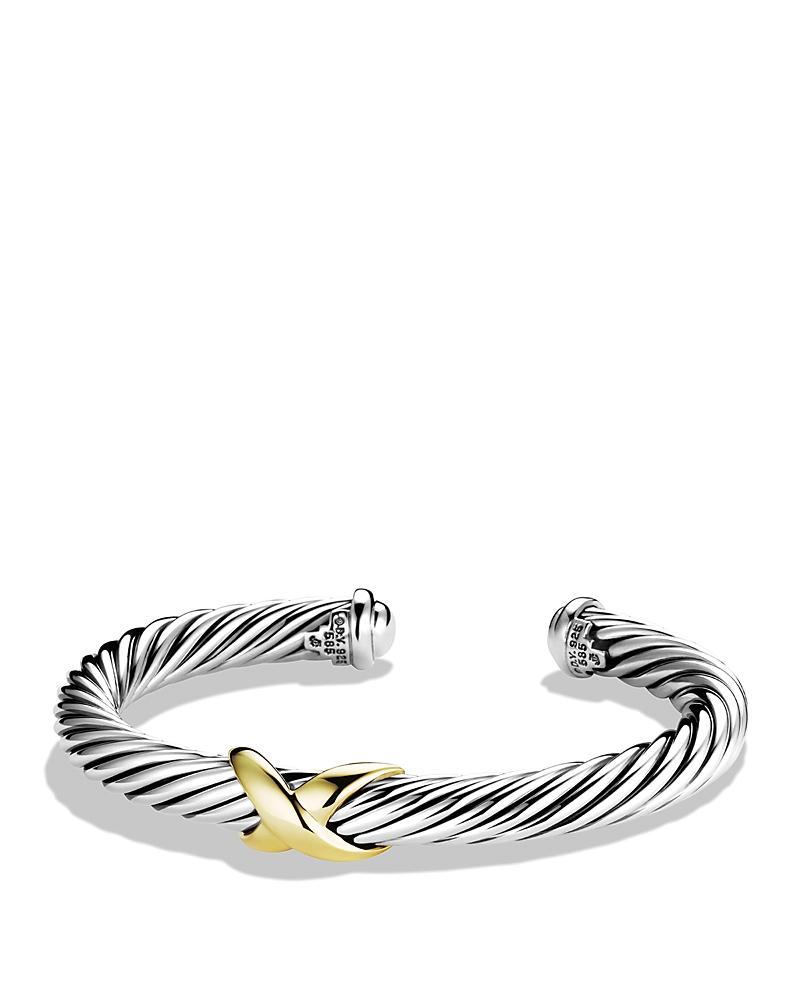 Cable Bracelet in Silver with 14K Gold, 5mm Product Image