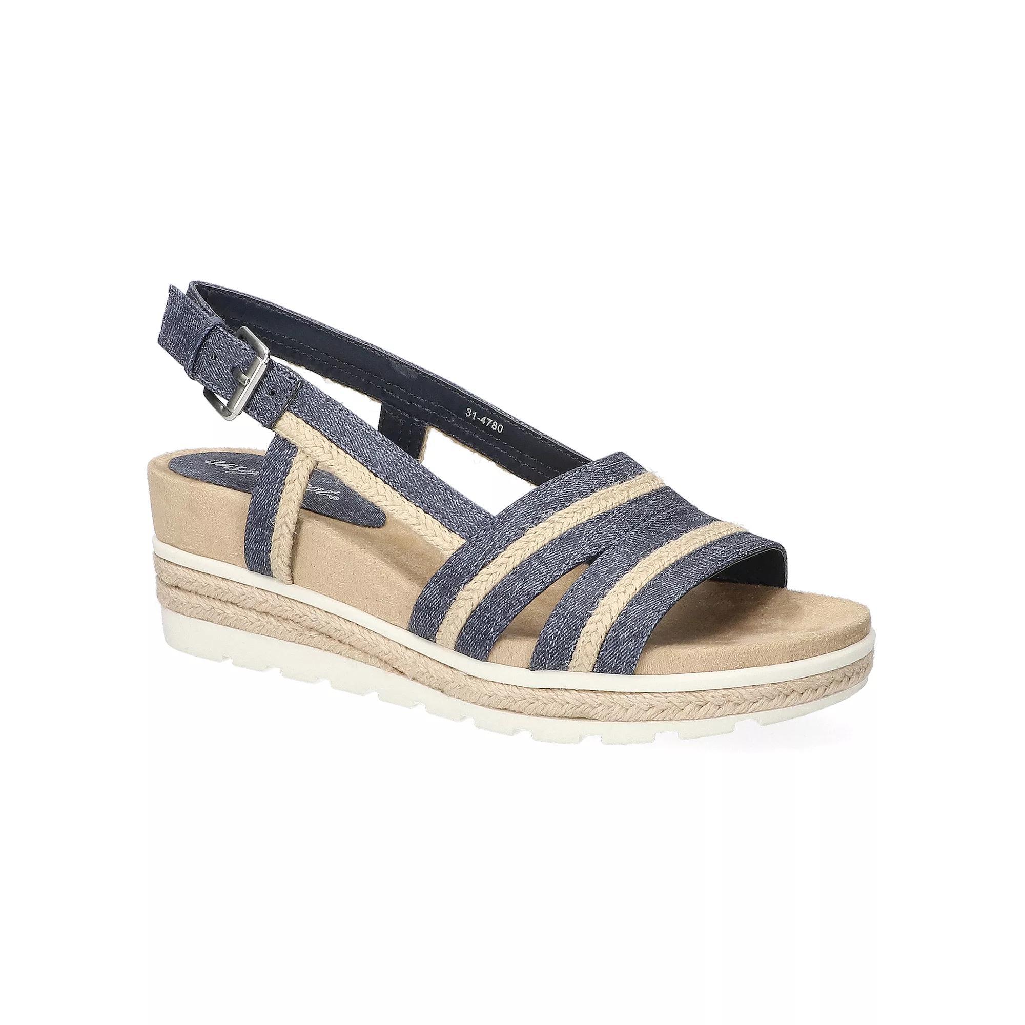 Easy Street Mel Slingback Women's Wedge Sandals, Size: 7 XW, Jeans Product Image