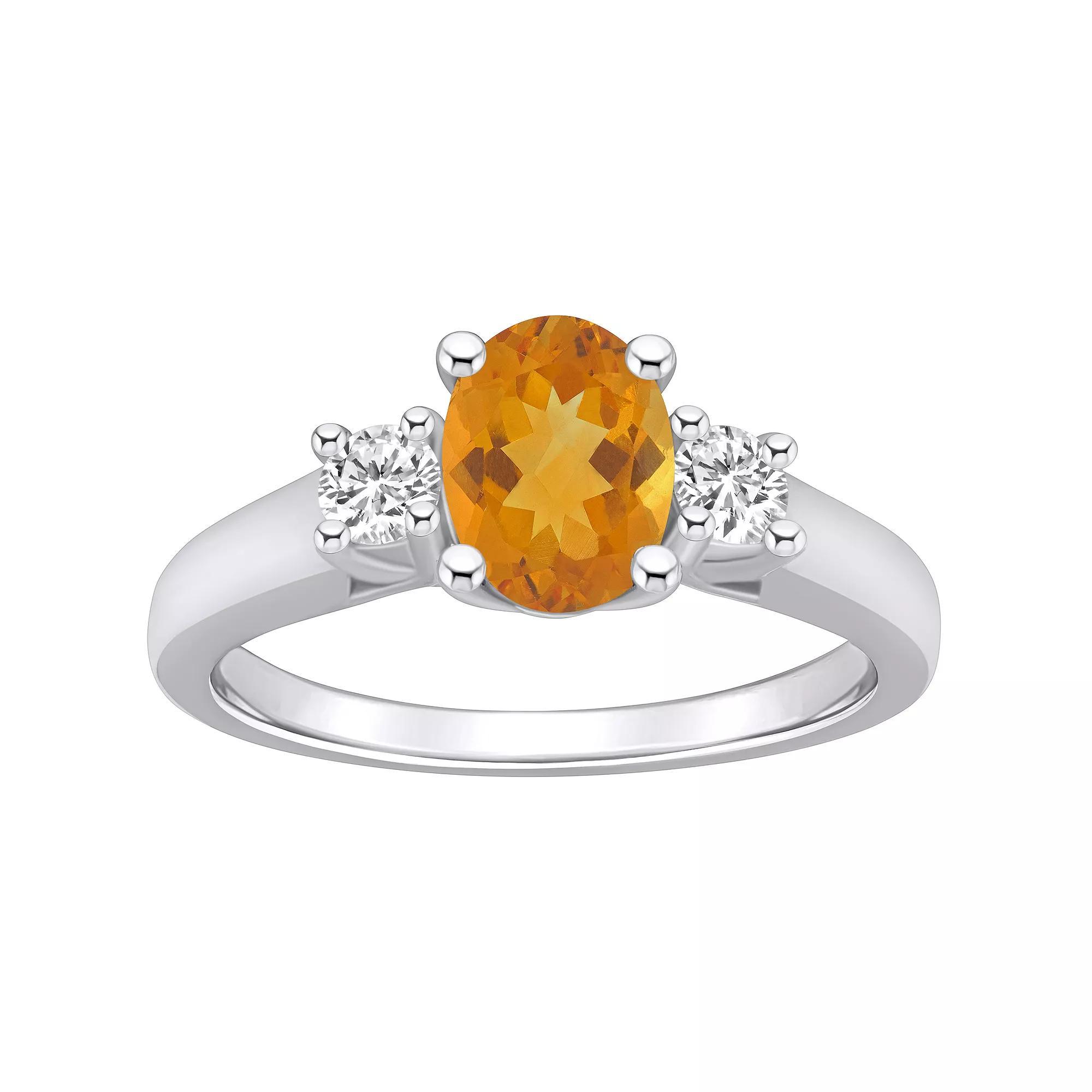 Alyson Layne 14k White Gold Oval Cut Peridot & 1/4 Carat T.W. Diamond Ring, Women's, Size: 5, Green Product Image