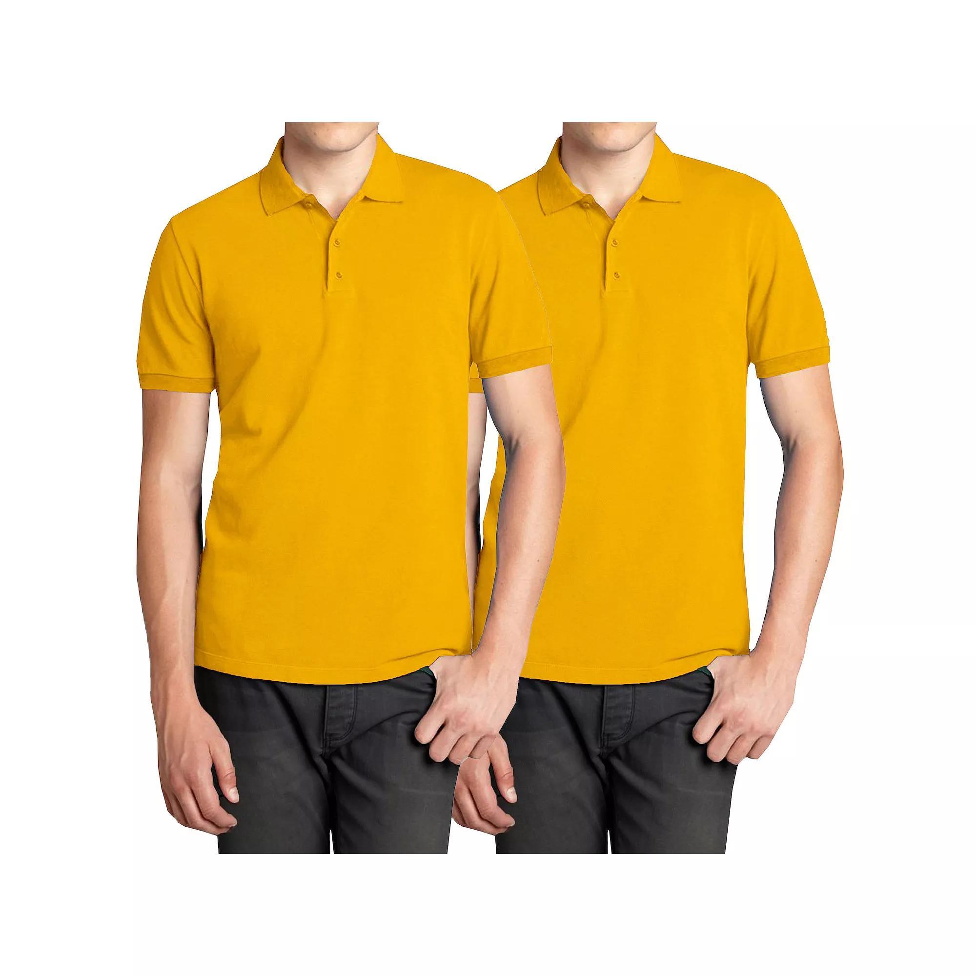 Men's Galaxy 2-Pack Pique Polo Shirts, Size: Medium, Gold Product Image