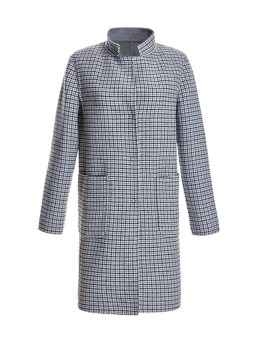 Womens Reversible Microcheck Coat Product Image