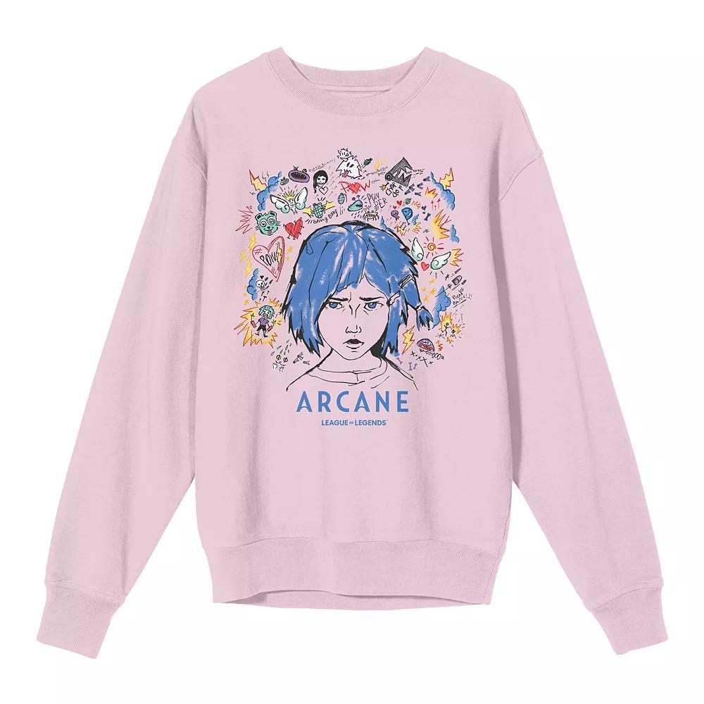 Men's Arcane Powder Doodle Art Long Sleeve Tee, Size: XL, Pink Product Image