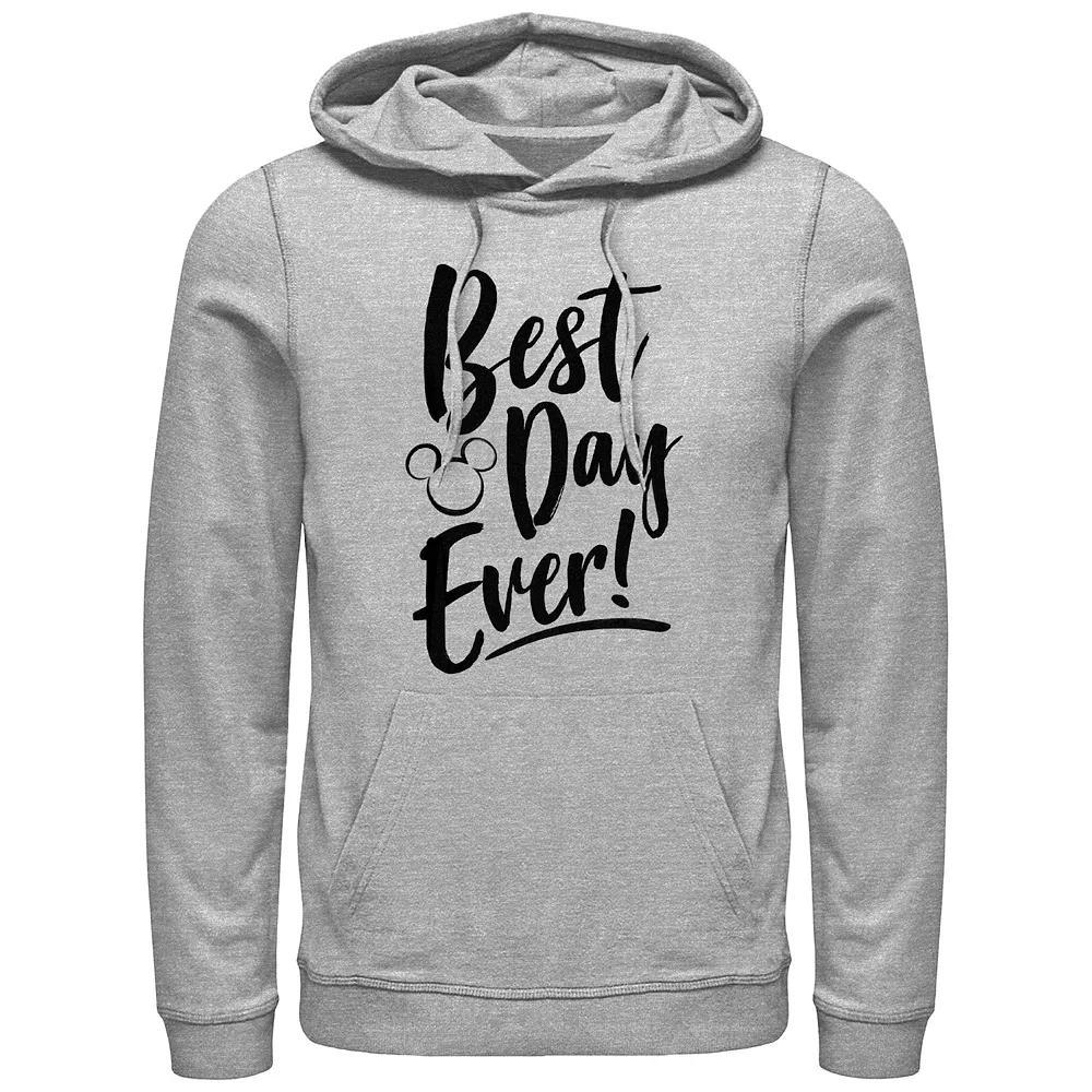 Men's Mickey Mouse Best Day Ever Graphic Hoodie, Size: XL, Athletic Grey Product Image