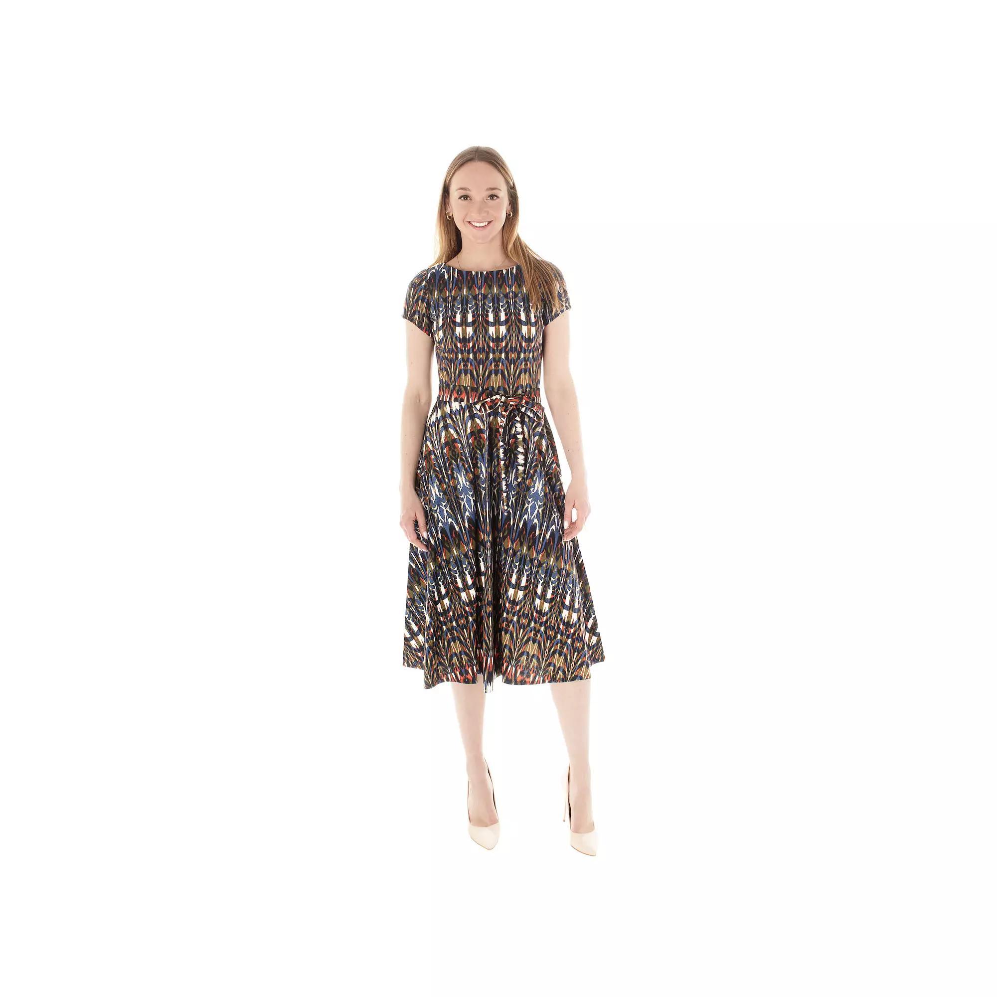 Women's Maison Tara Fit And Flare Midi Dress, Size: 8, Blue Team Product Image