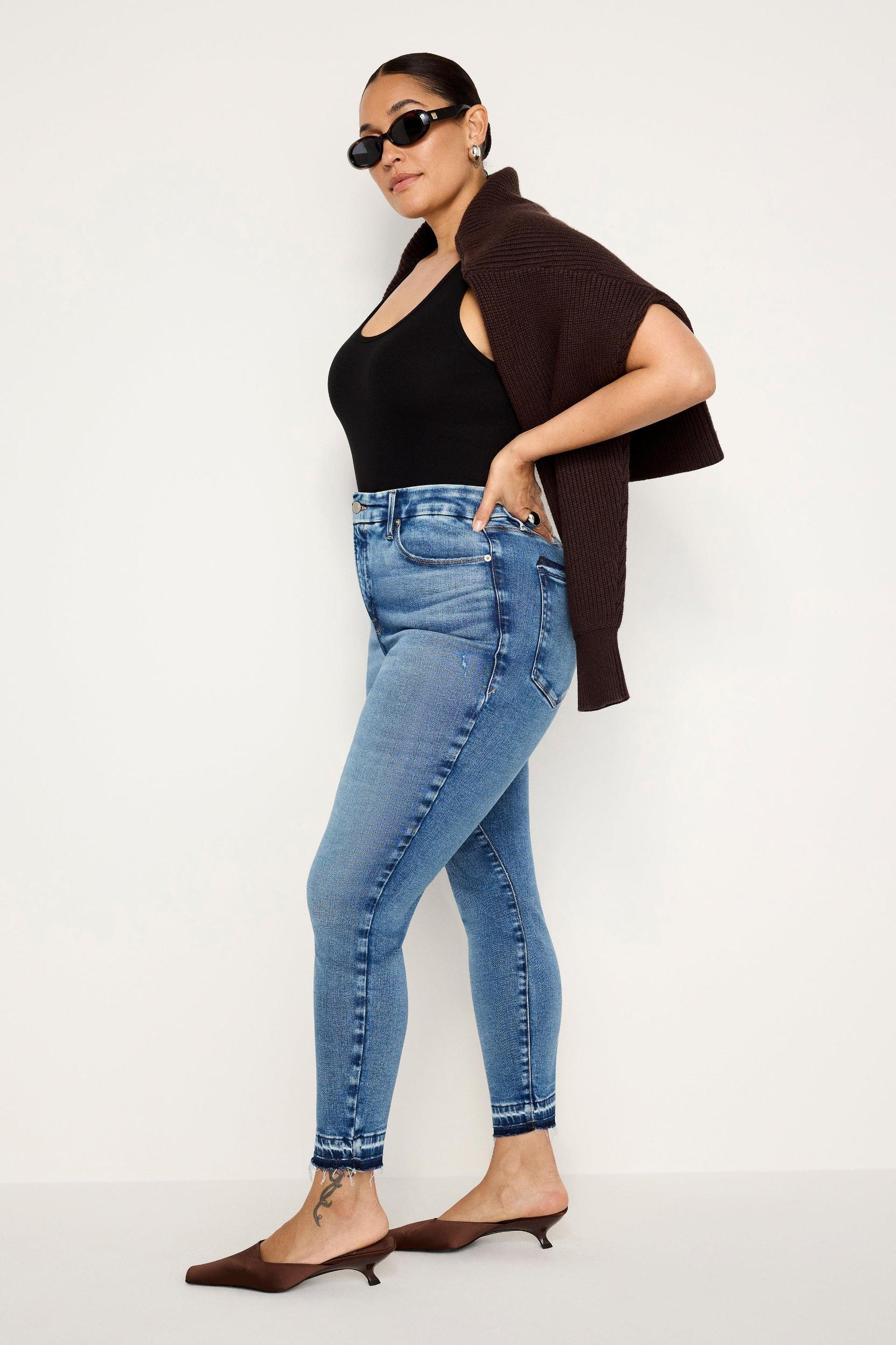 SOFT-TECH GOOD WAIST SKINNY CROPPED JEANS | INDIGO699 Product Image