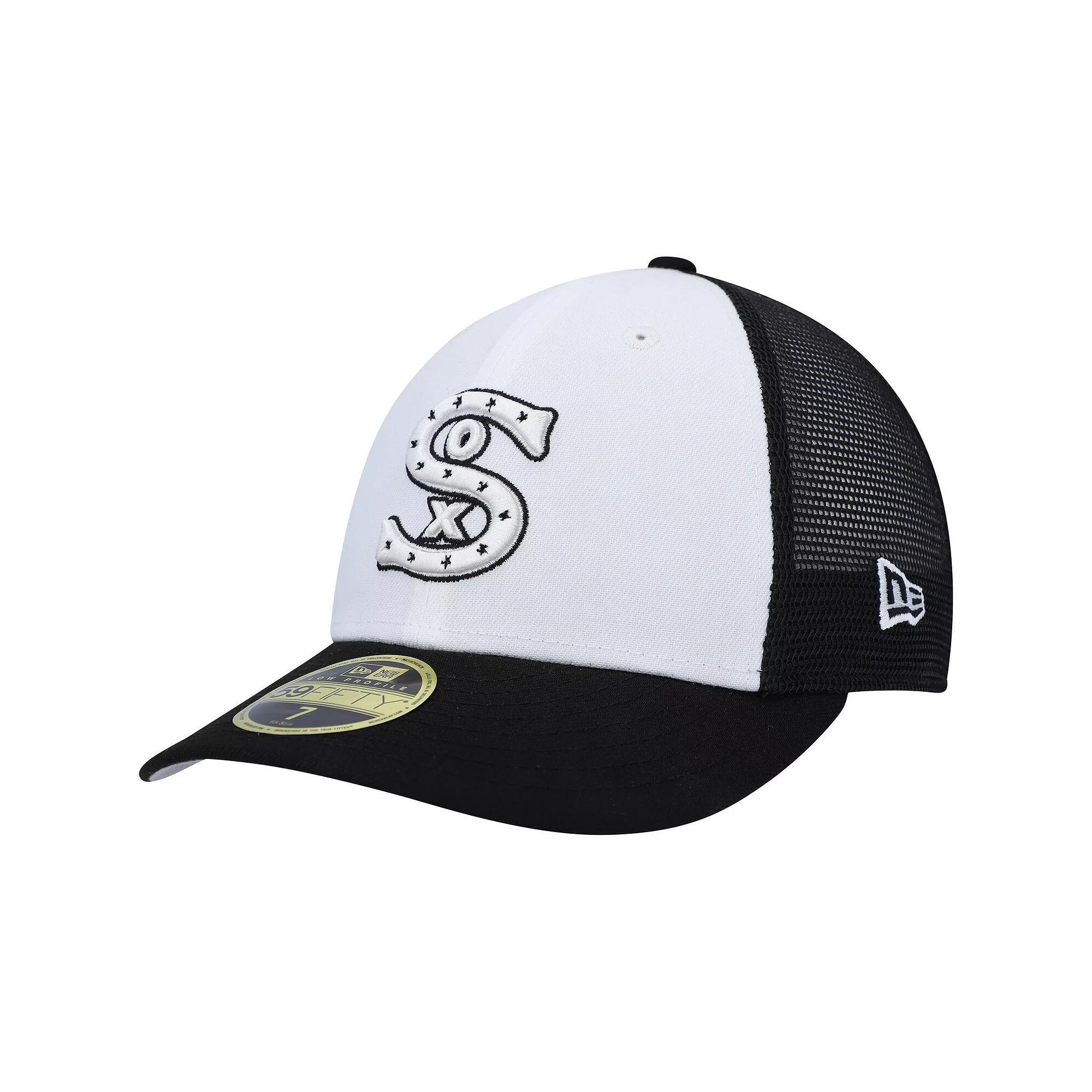 Men's New Era White/Black Chicago White Sox 2023 On-Field Batting Practice Low Profile 59FIFTY Fitted Hat, Size: 7 Product Image