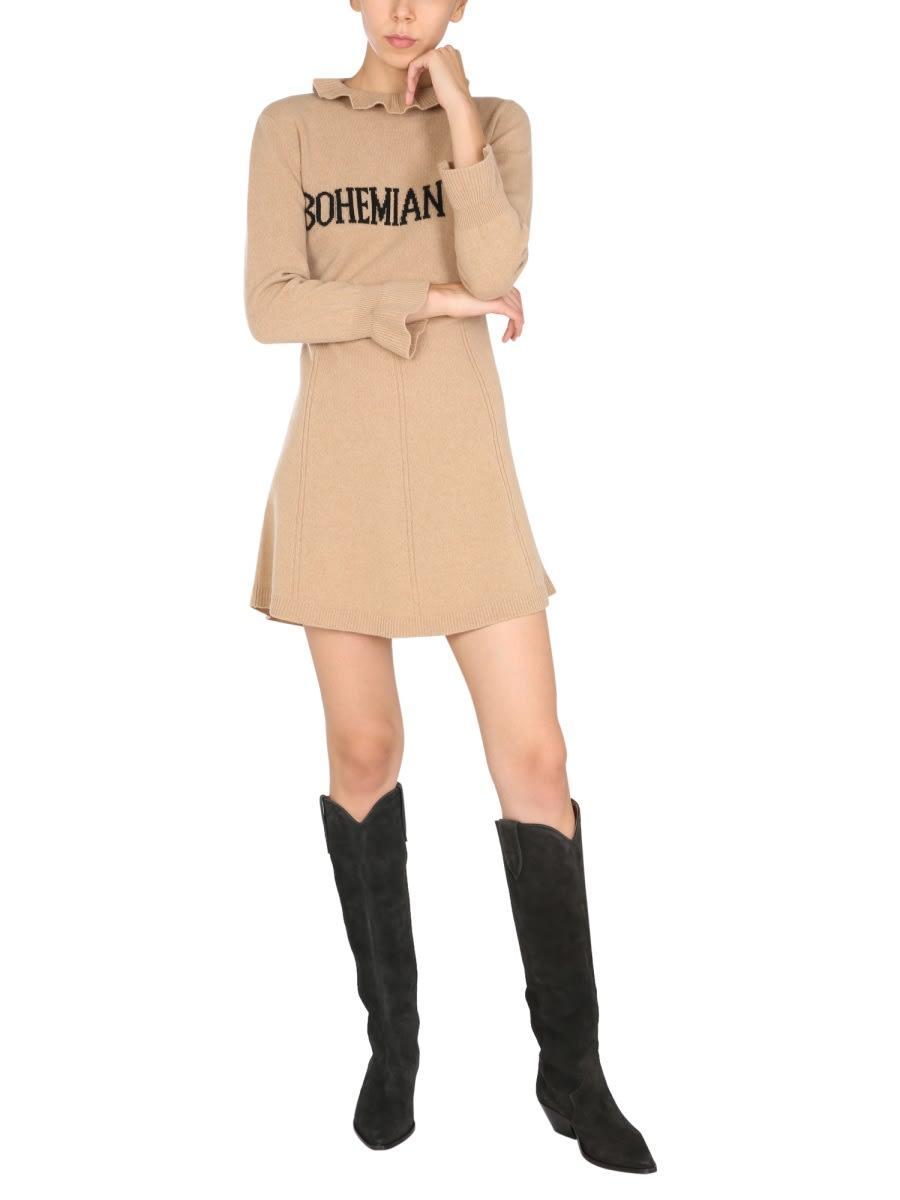ALBERTA FERRETTI Mini Dress In Beige Product Image