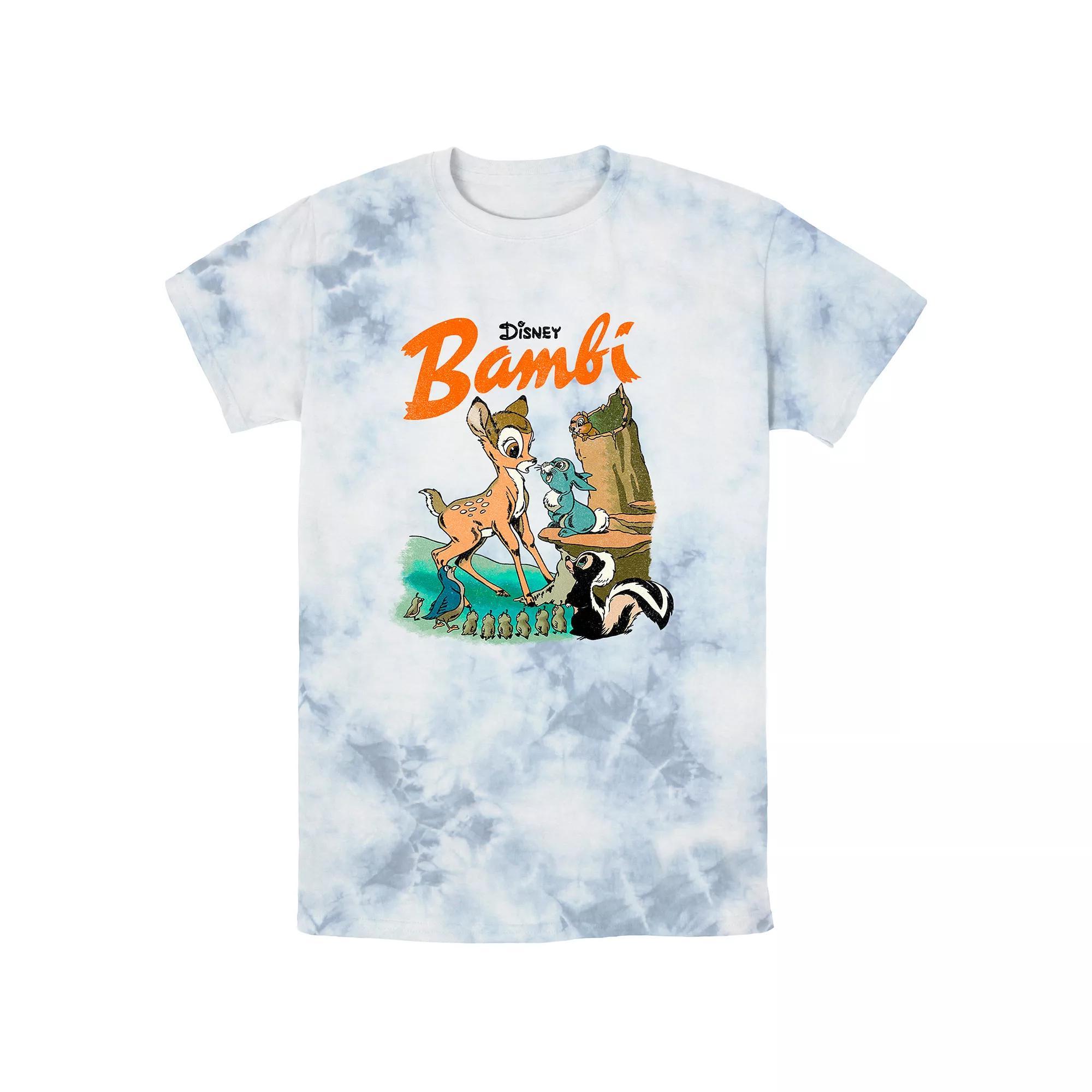 Disney's Bambi Men's Vintage Scene Bombard Wash Graphic Tee, Size: Medium, White Blue Product Image