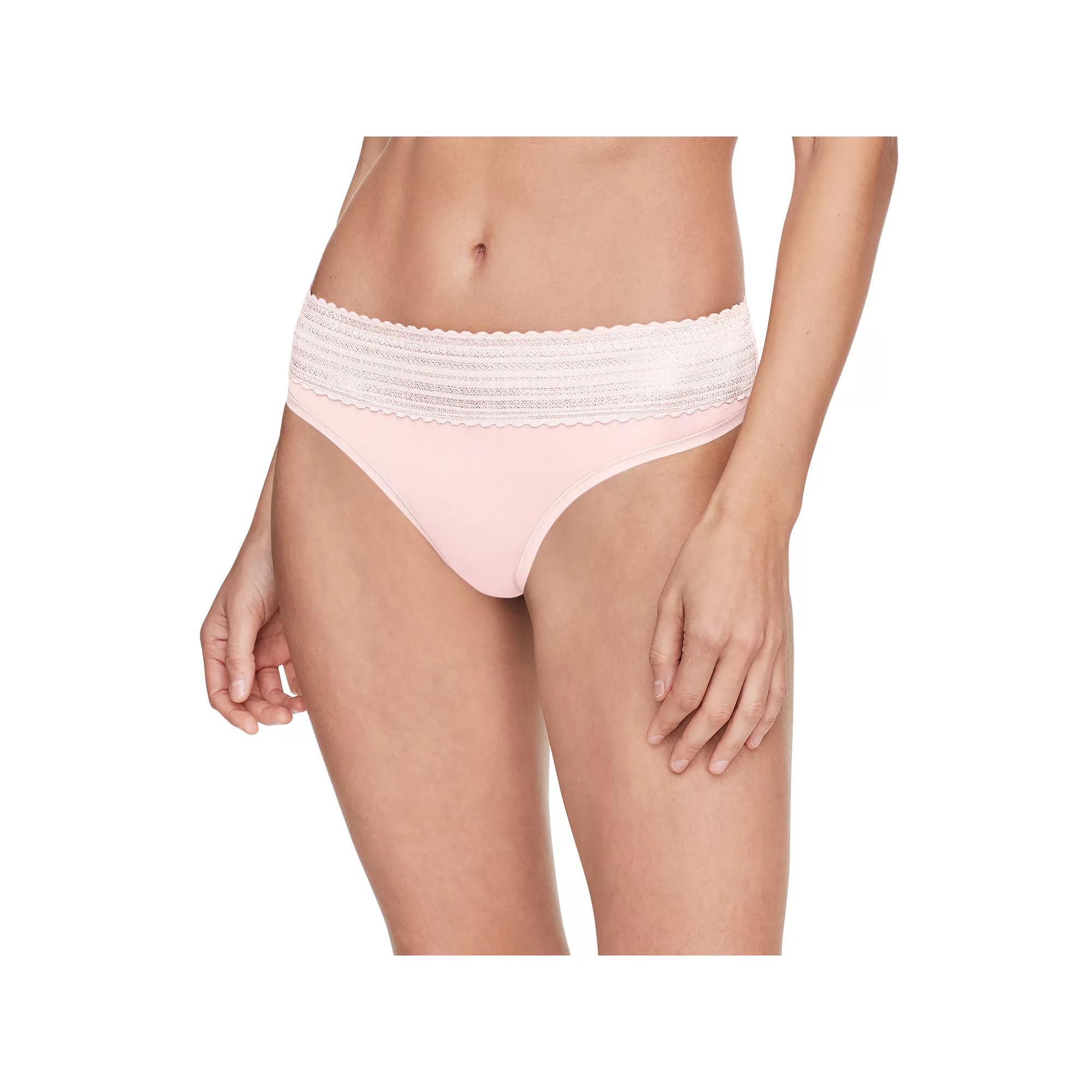 Warners No Pinching No Problems® Dig-Free Comfort Waistband Lace Thong RX5101J, Women's, Size: XL, Grey Product Image