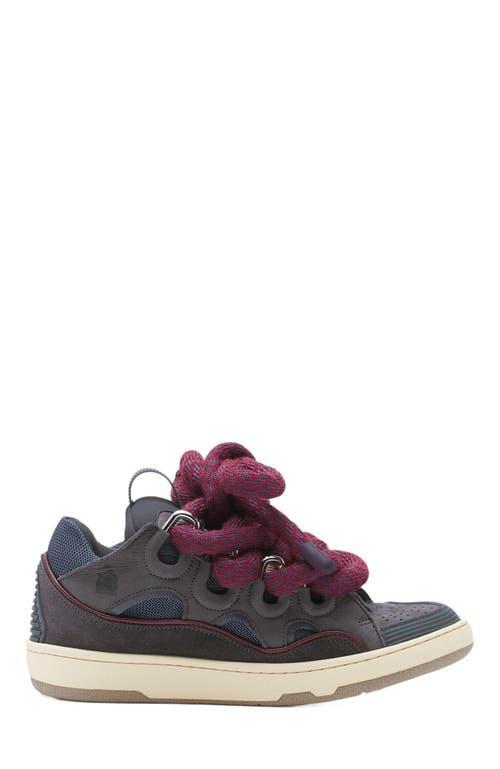 Womens Curb Sneakers In Leather With Snake Laces Product Image