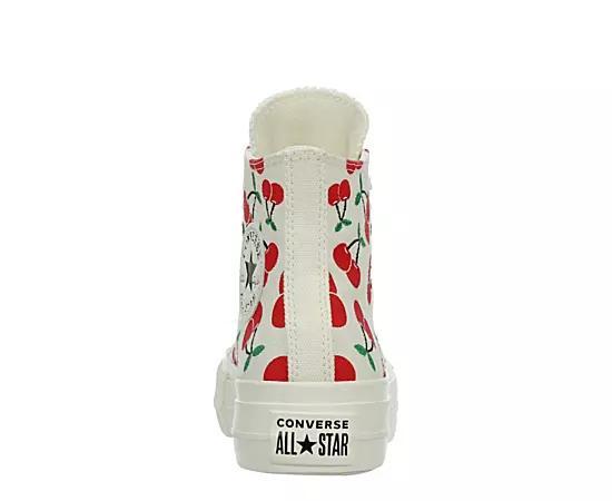 Womens Converse Chuck Taylor All Star Lift High-Top Sneaker - Egret / Cherries Product Image