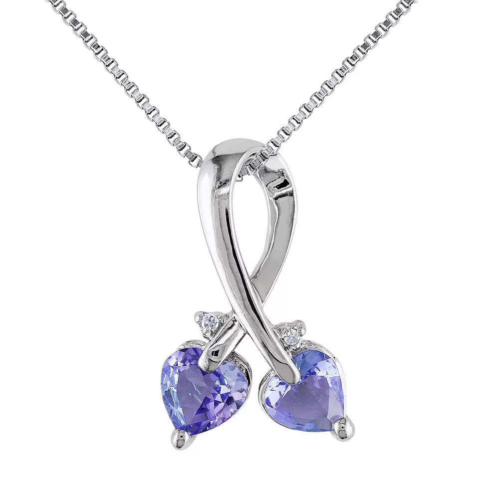 Stella Grace Tanzanite & Diamond Accent Sterling Silver Pendant Necklace, Womens Purple Product Image