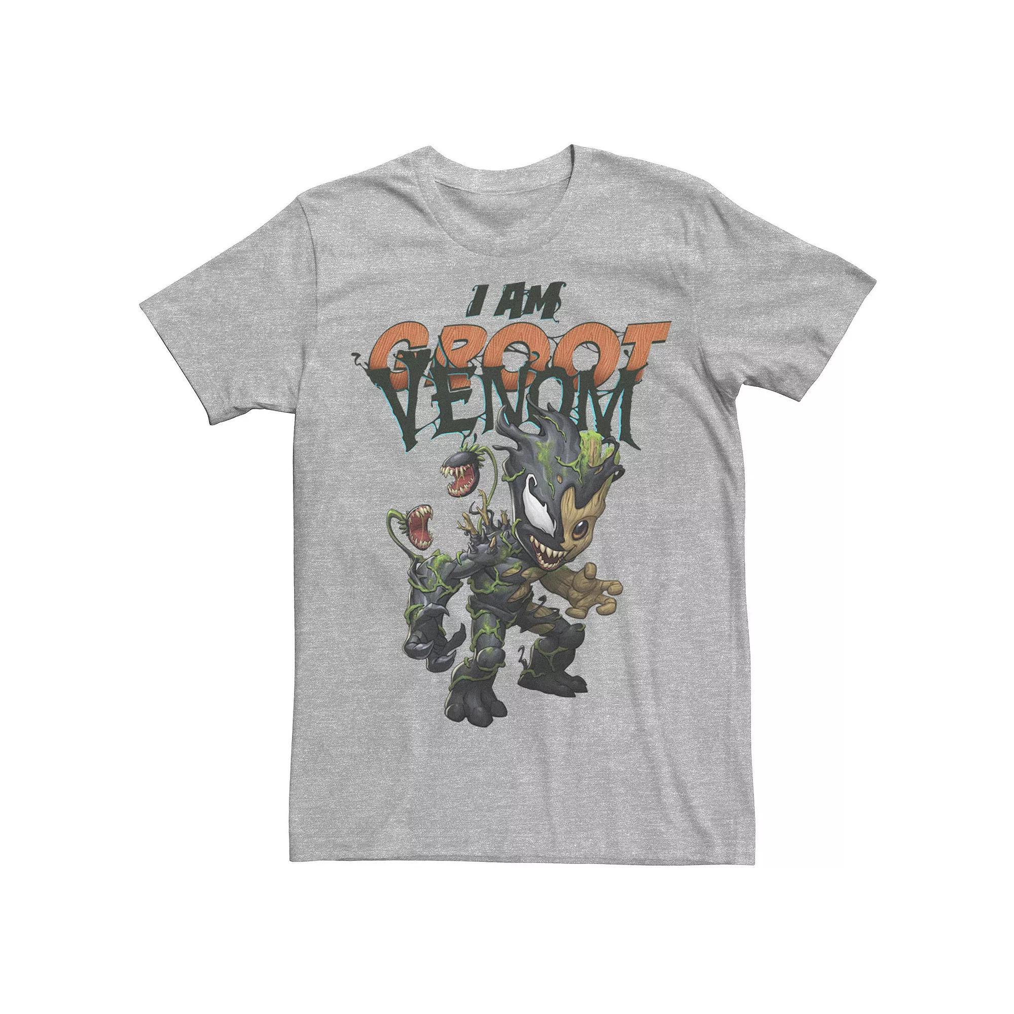 Mens Marvel I Am Groot Venom Portrait Tee Athletic Grey Product Image