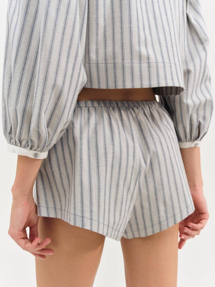Linen Stripe Top — Blue Product Image
