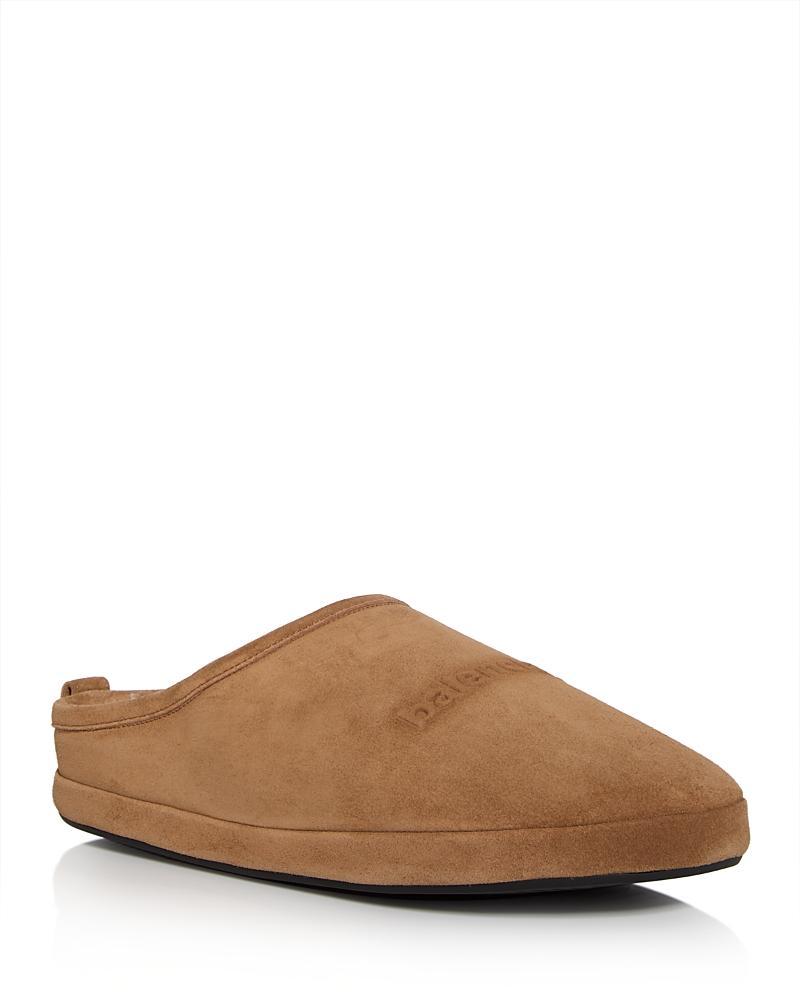 Mens Alaska Suede Embossed-Logo Slippers Product Image