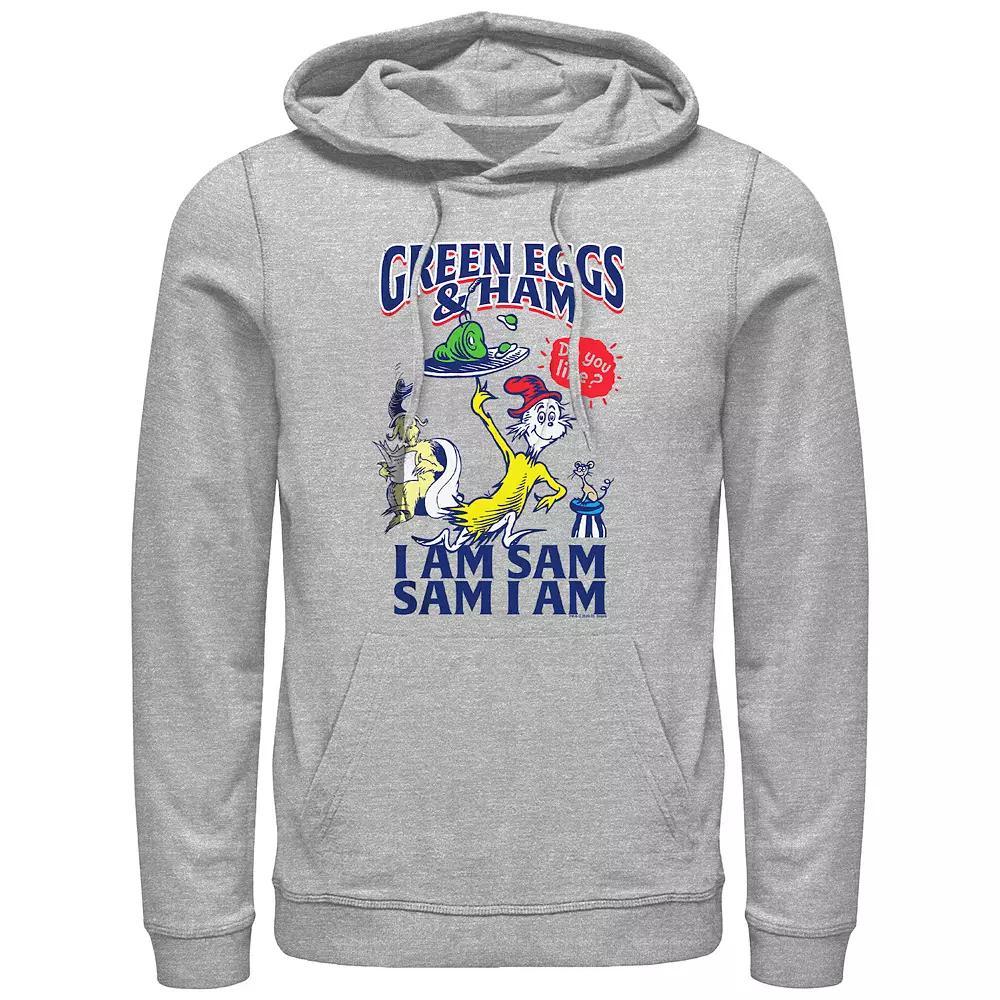 Men's Dr. Seuss Green Eggs And Ham Do you Like Them? Graphic Hoodie, Size: XXL, Athletic Grey Product Image