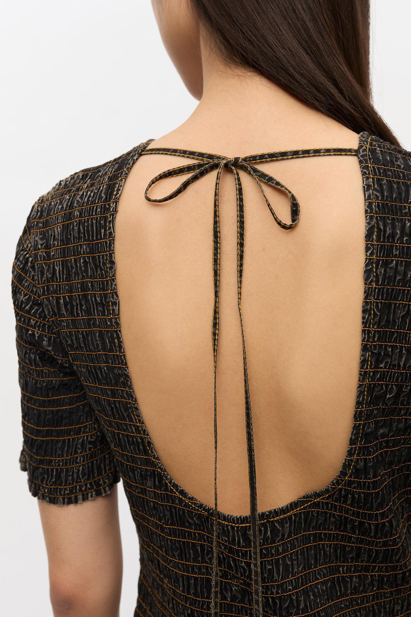 Black Washed Smock Dress Product Image