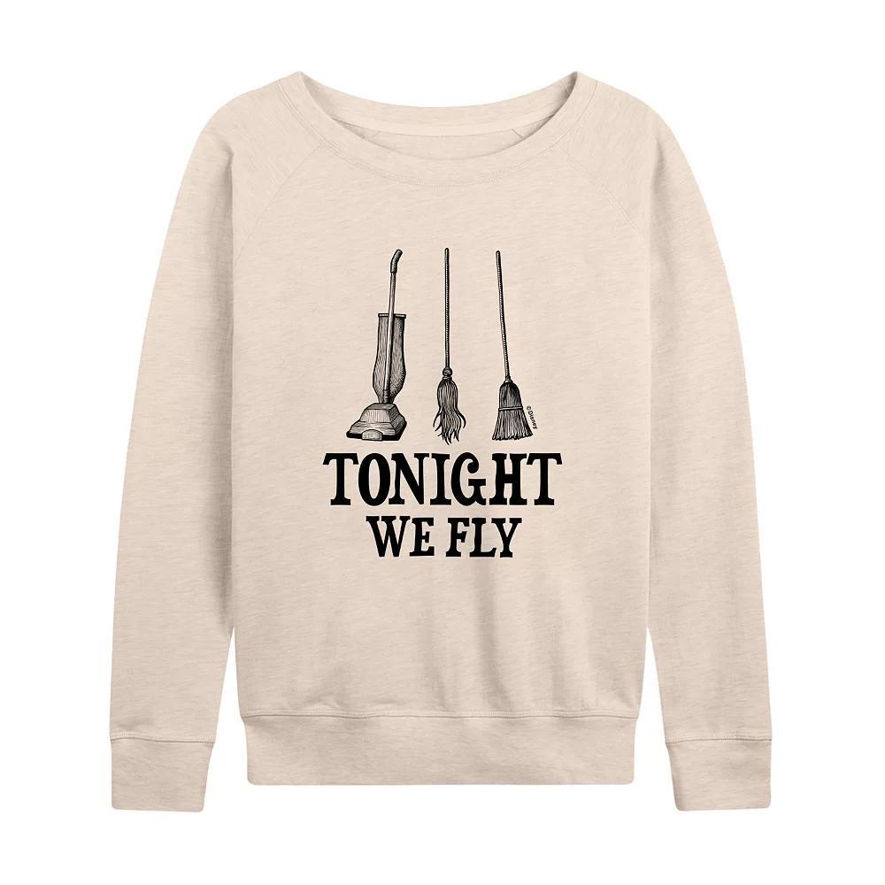 Disney's Hocus Pocus Women's Tonight We Fly French Terry Long Sleeve Tee, Size: XXL, Beige Product Image