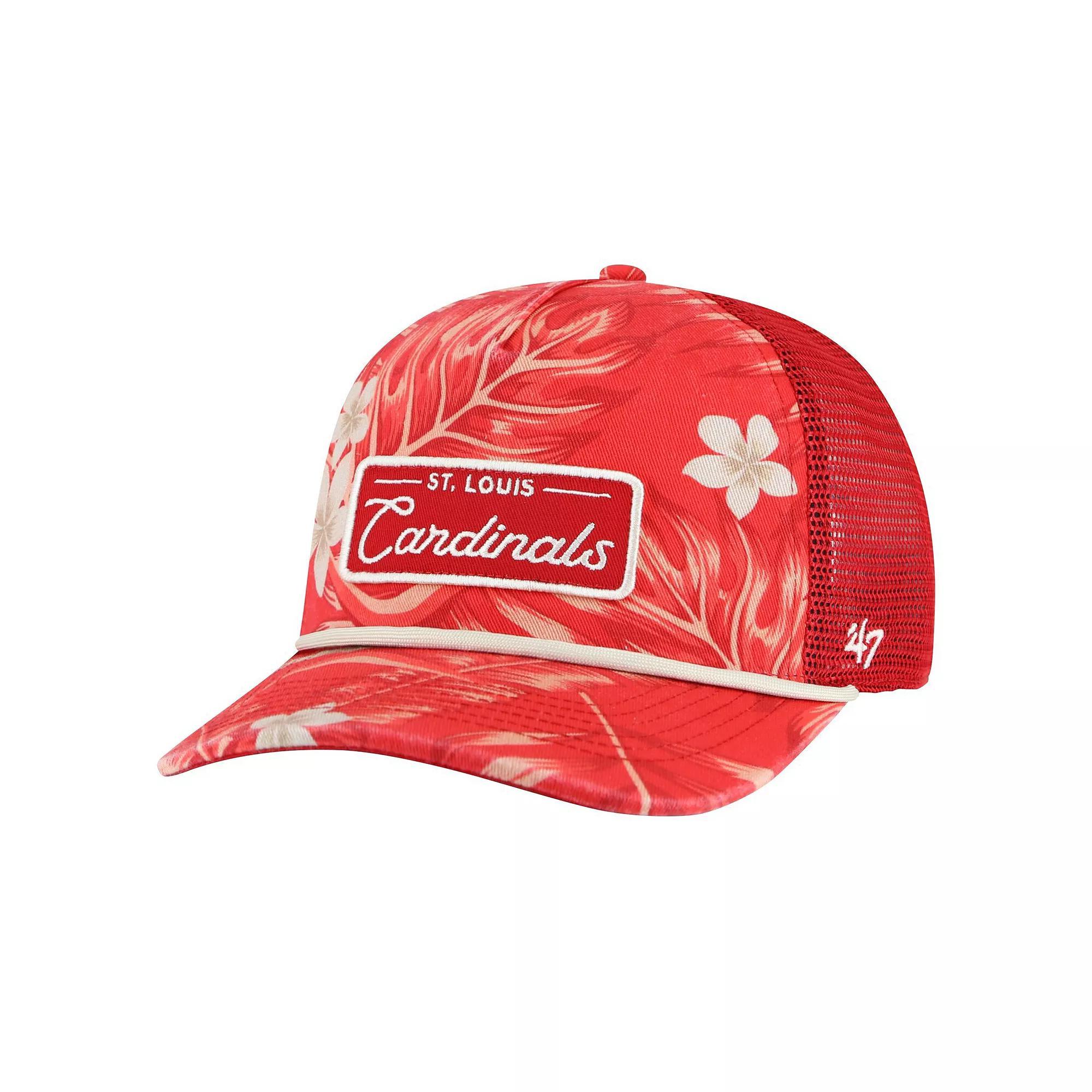 Men's '47 Red St. Louis Cardinals Tropicalia Trucker Hitch Adjustable Hat Product Image