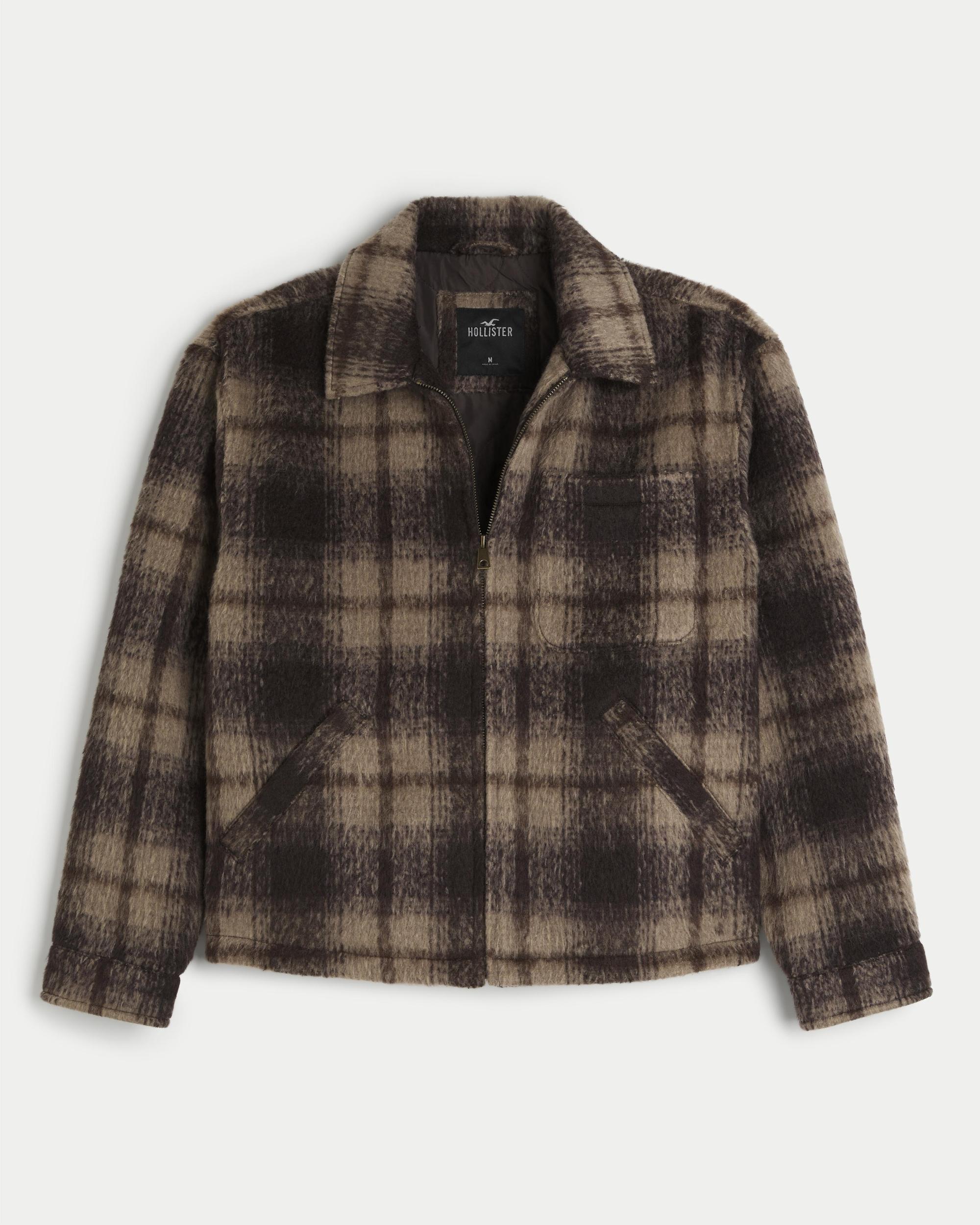 Fuzzy Plaid Shacket Product Image