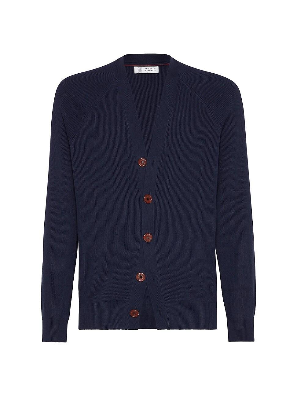 Mens Cotton English Rib Cardigan with Raglan Sleeves Product Image
