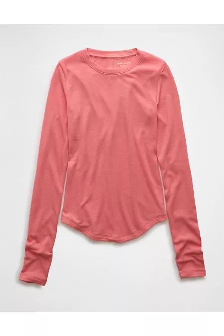 AE Cozy Up Long-Sleeve Layering T-Shirt Womens Product Image